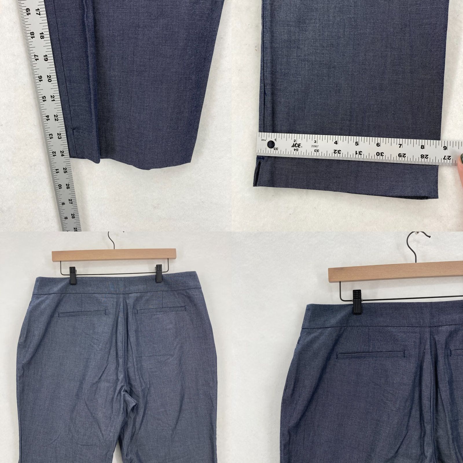Ann Taylor Ann Taylor Factory Slim Leg crop Pants Women's 14 Dark Blue Stretch Career READ Size 36" / US 14 / IT 50 - 9 Thumbnail