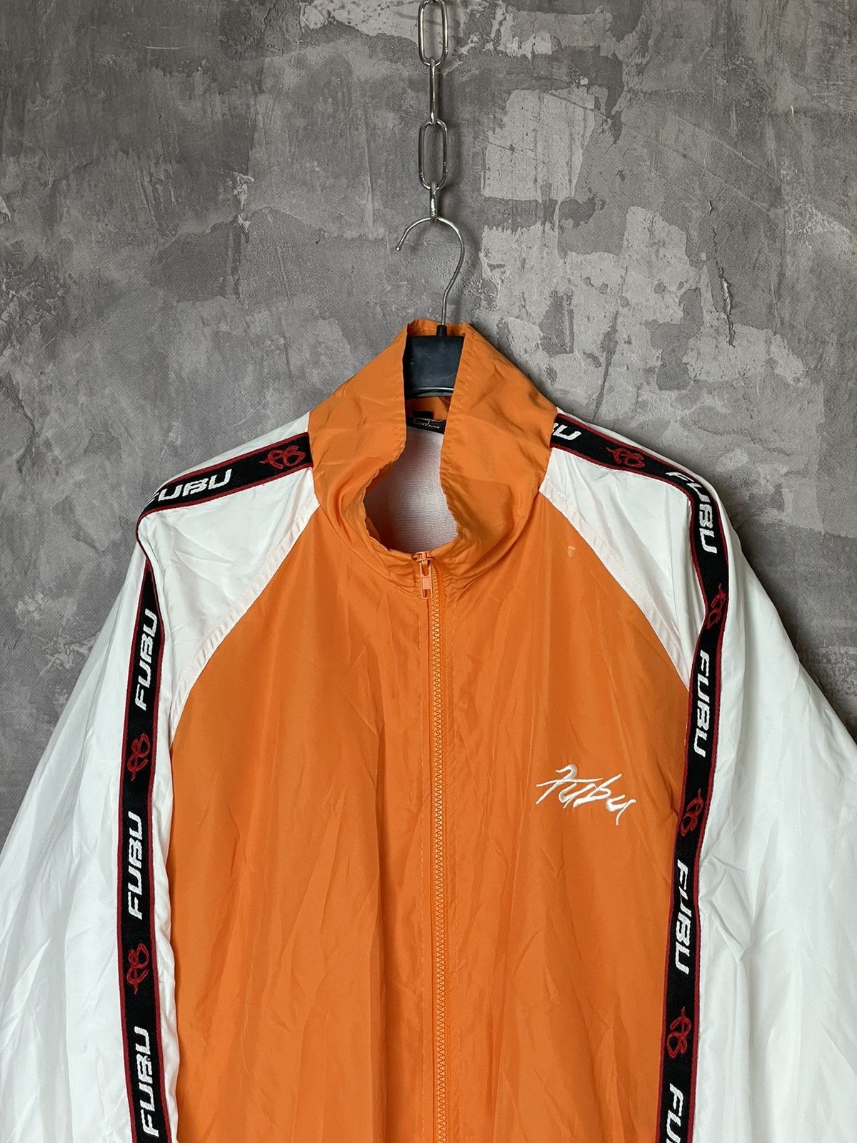 Designer × Fubu × Vintage FUBU SPORTS JACKET OVERSIZED NYLON SIZE L ORANGE Size US L / EU 52-54 / 3 - 9 Thumbnail