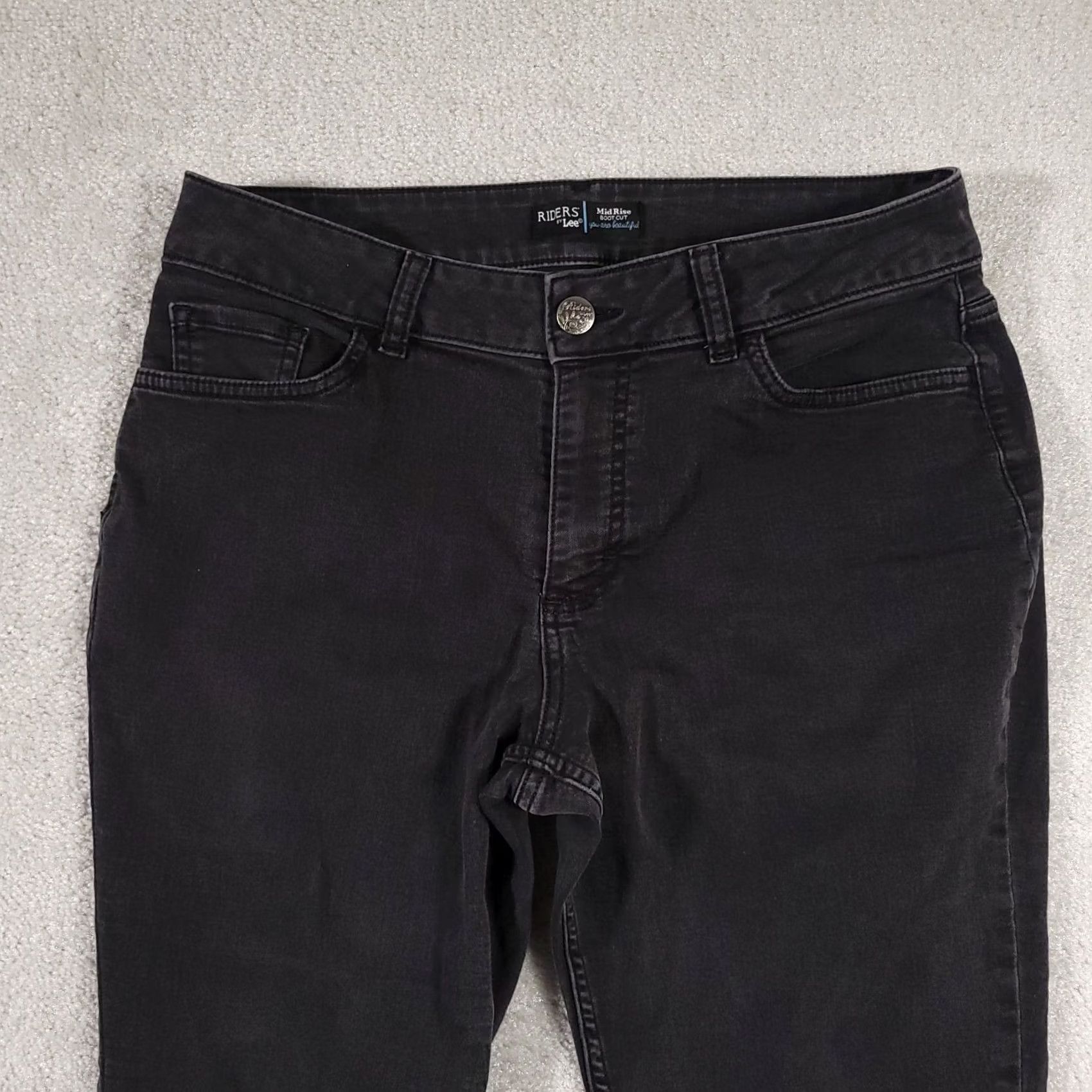 Lee Riders by Lee Jeans Womens 33x30.5 Black Mid-Rise Bootcut Stretch Size 24" / US 00 / IT 34 - 3 Thumbnail