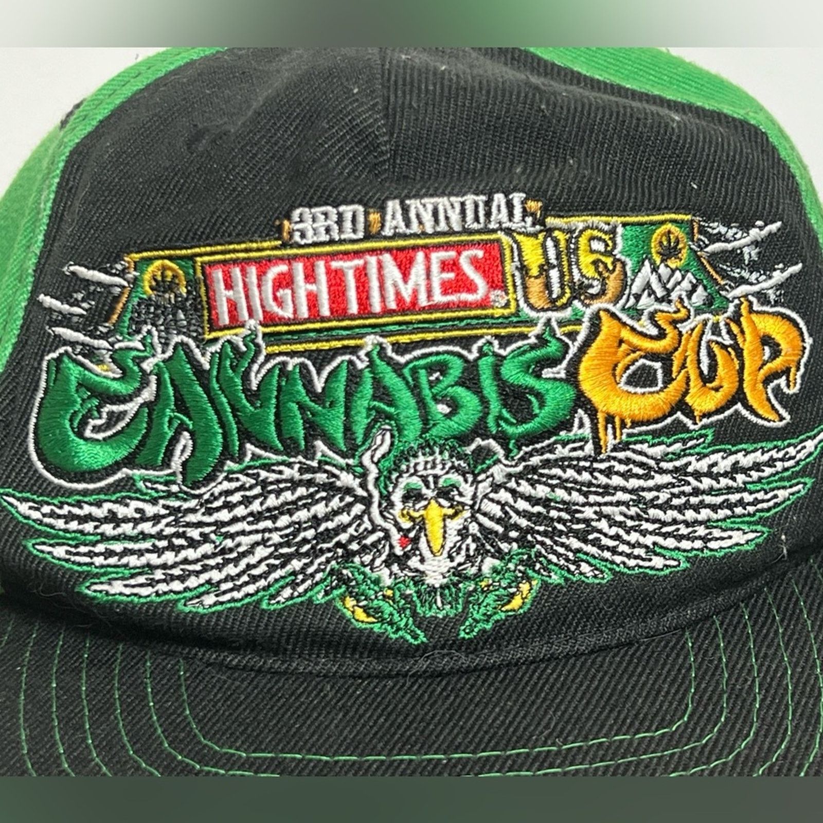 Vintage RARE High Times Cannabis Cup Snapback Hat Stash Pocket Size ONE SIZE - 2 Thumbnail