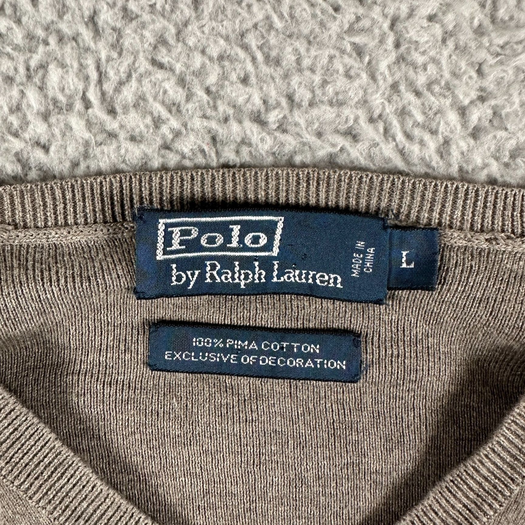 Polo Ralph Lauren Polo Ralph Lauren Sweater Mens L Gray Pony Pima Cotton V Neck Jumper Pullover Size US L / EU 52-54 / 3 - 3 Thumbnail