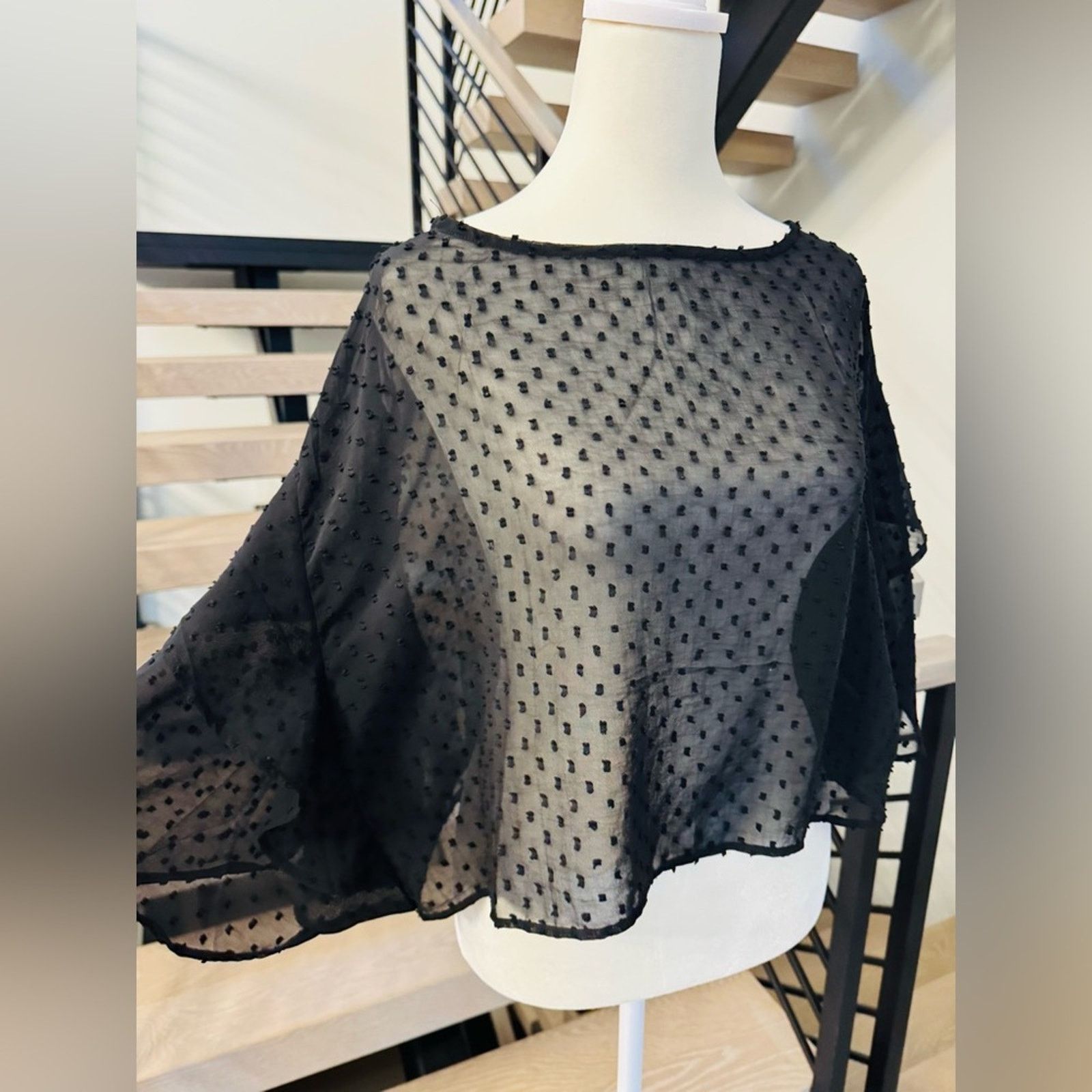 Other New Black Sheer Women's Top with wide sleeves size S Size S / US 4 / IT 40 - 3 Thumbnail