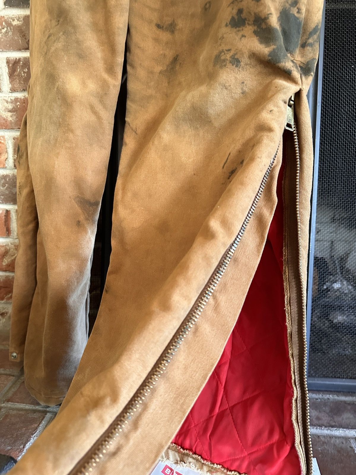 Vintage Big Smith USA Duck Canvas Work suit trashed dirty insulated Size US 39 - 7 Thumbnail