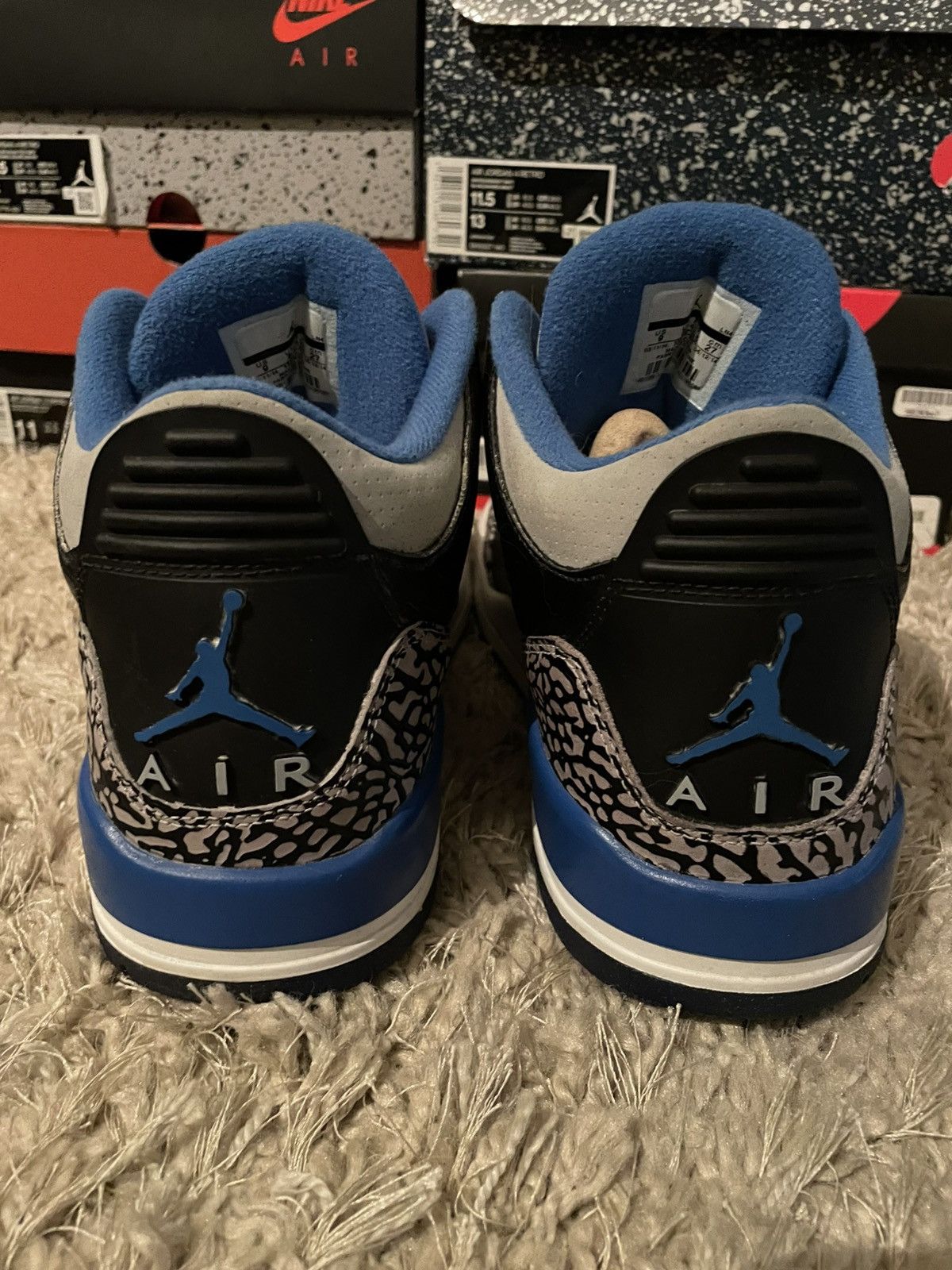 Jordan Brand Jordan 3 Black Sport Blue Size US 9 / EU 42 - 6 Thumbnail