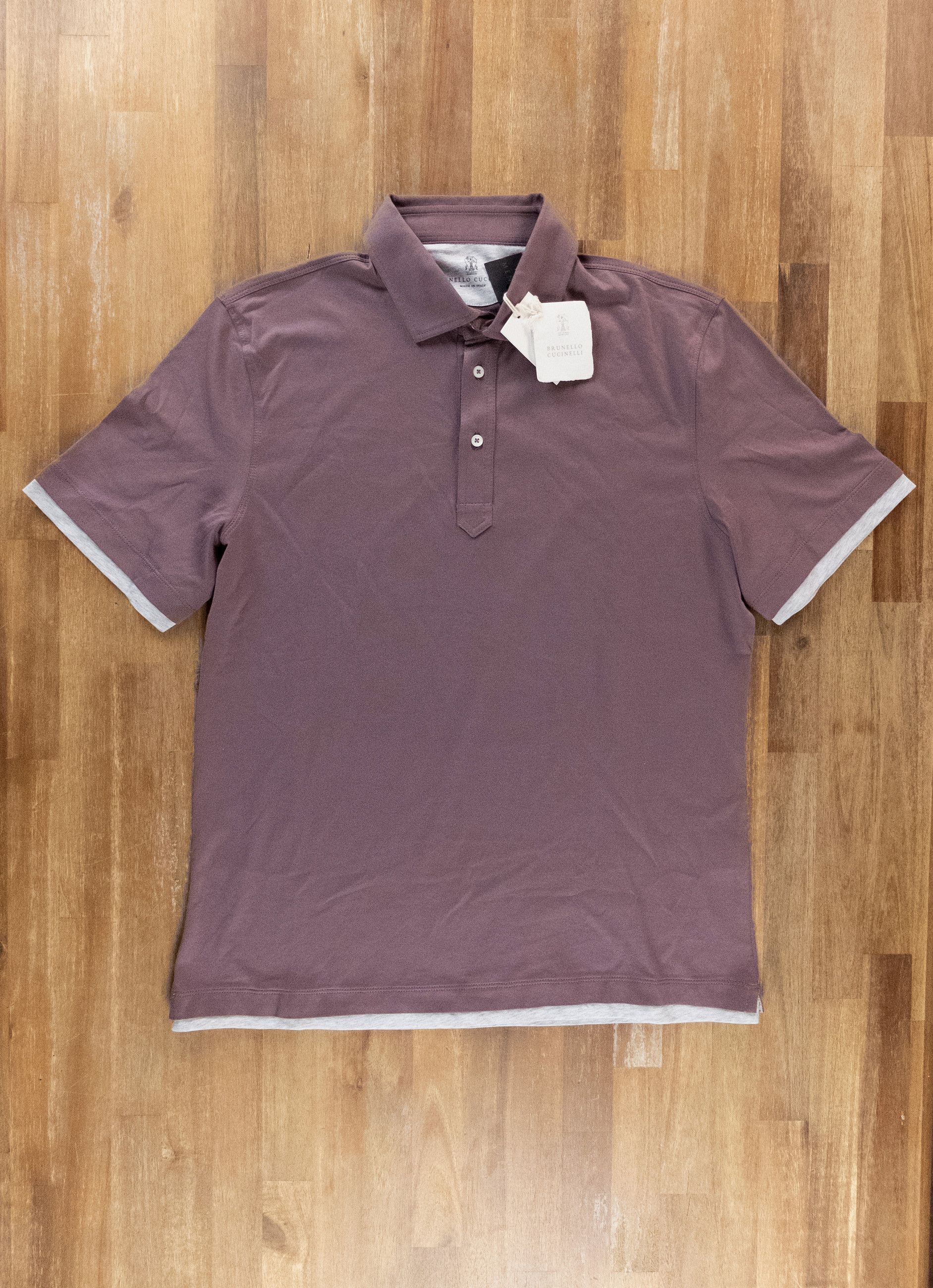 Brunello Cucinelli BRUNELLO CUCINELLI purple cotton polo shirt Medium Size US M / EU 48-50 / 2 - 4 Thumbnail
