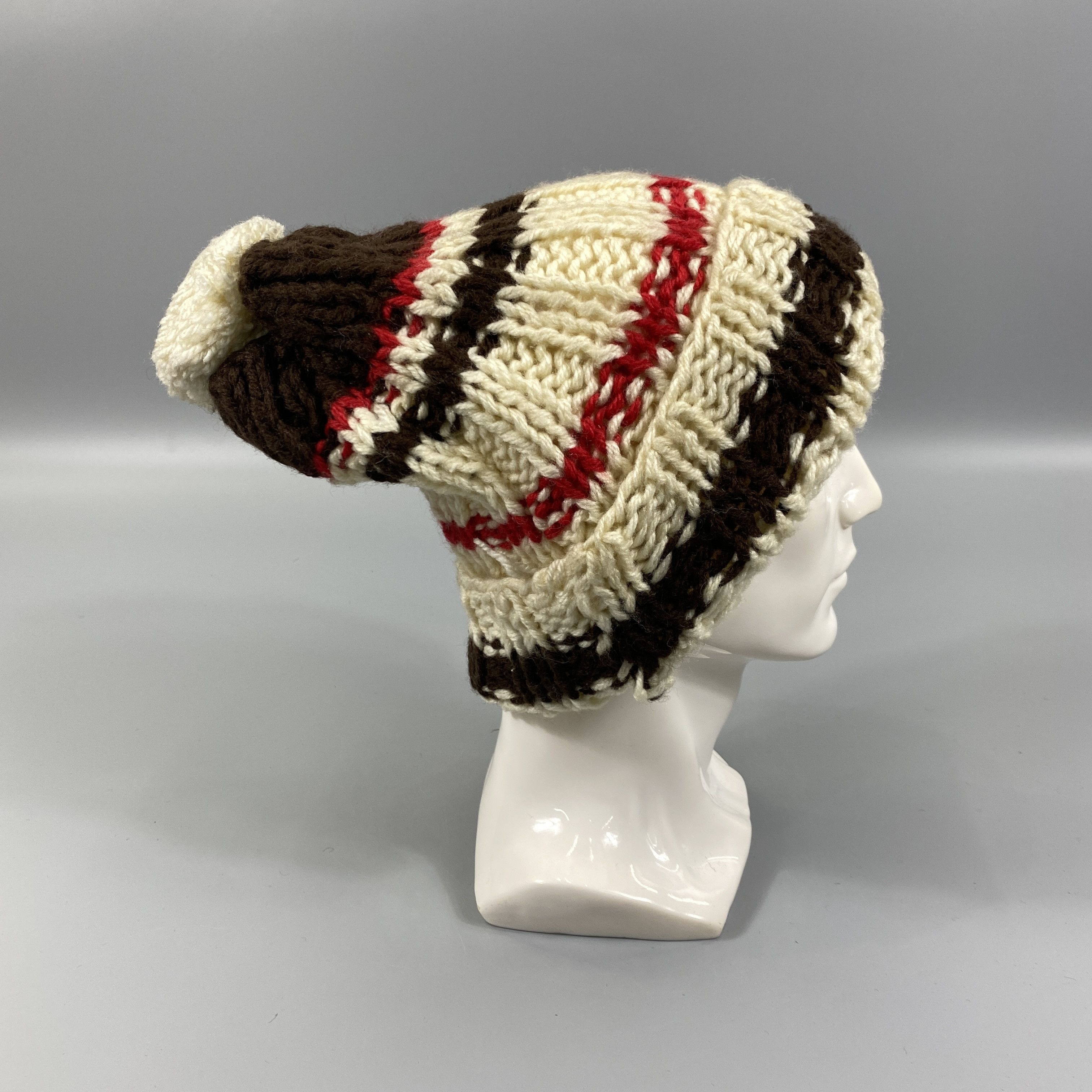 Japanese Brand Knit Stripe Snow Cap Beanie Hat -BN1167 Size ONE SIZE - 2 Thumbnail