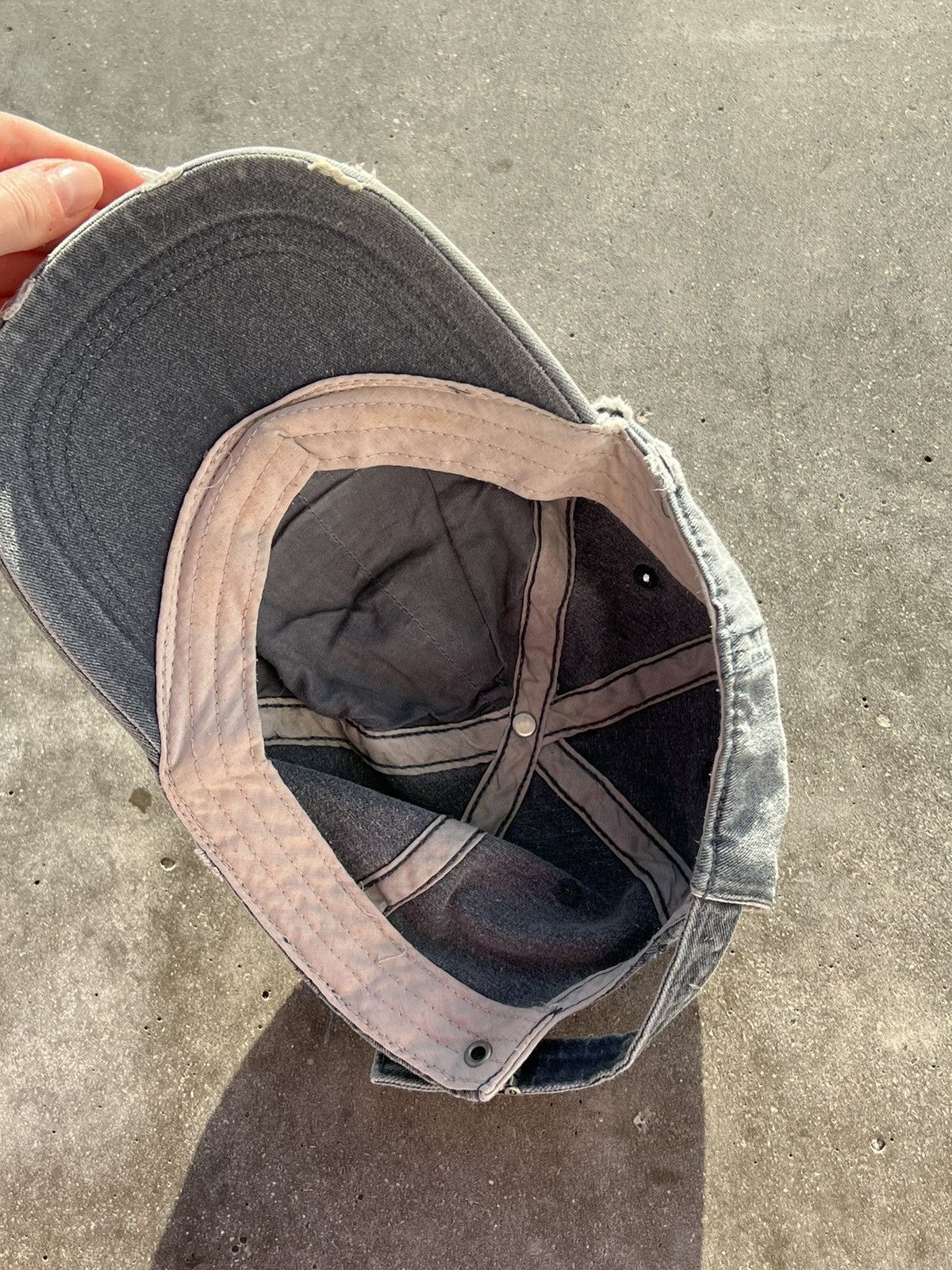Japanese Brand × Vintage Distressed denim cap hat streetwear Size ONE SIZE - 4 Thumbnail