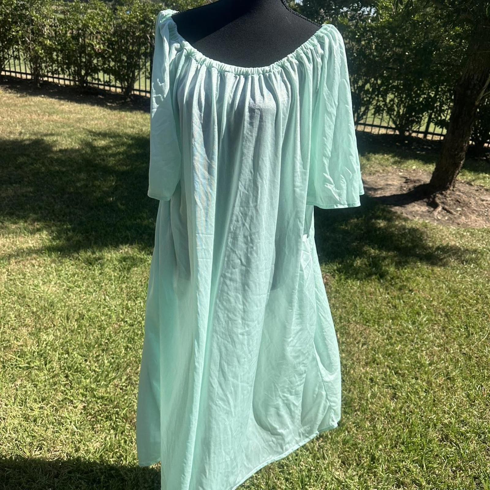 Other 60s Vintage | Sheer mint green Nightgown | Size M/L Size ONE SIZE - 2 Thumbnail