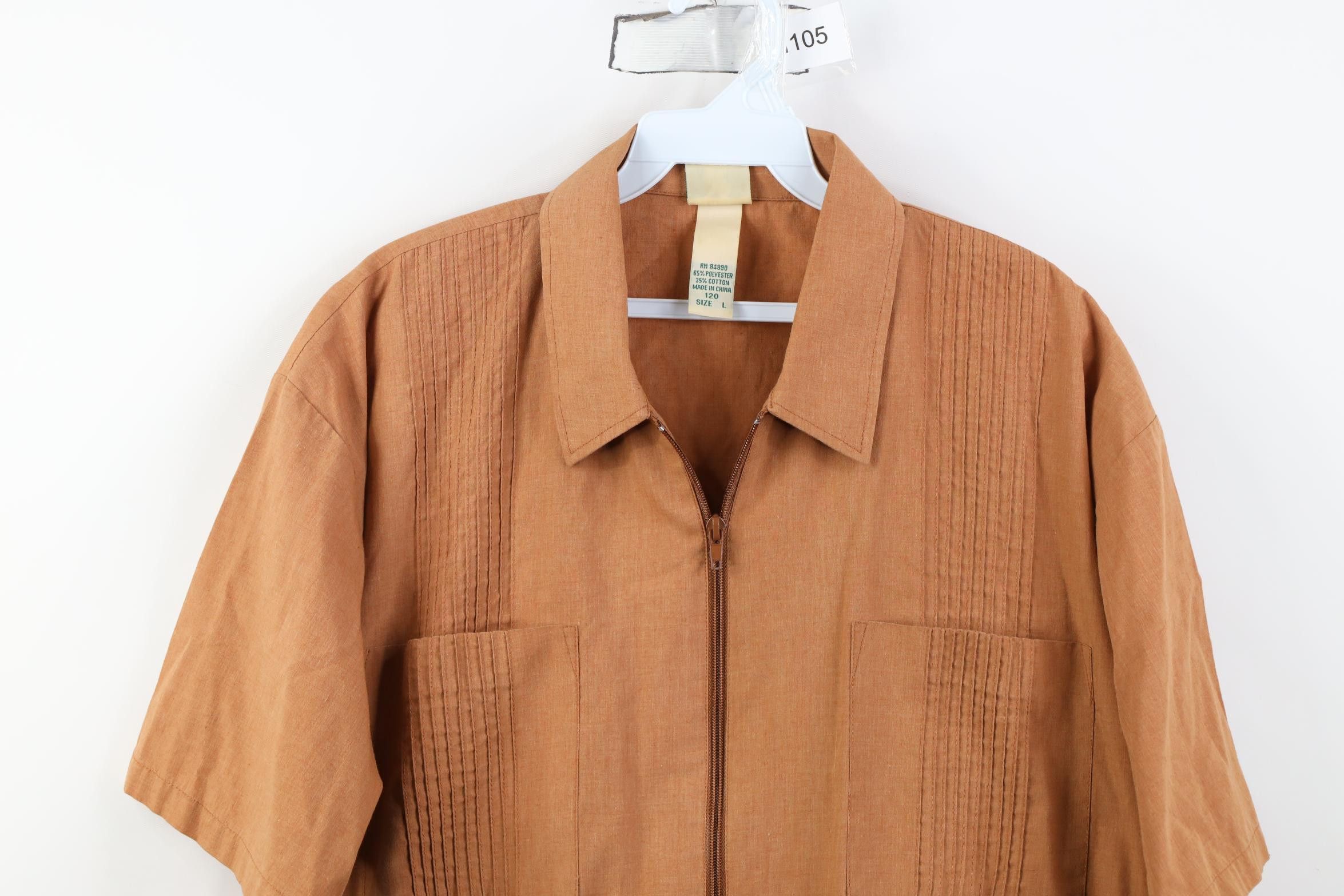 Vintage Vintage 90s Streetwear Short Sleeve Full Zip Shirt Jacket Size US L / EU 52-54 / 3 - 2 Thumbnail