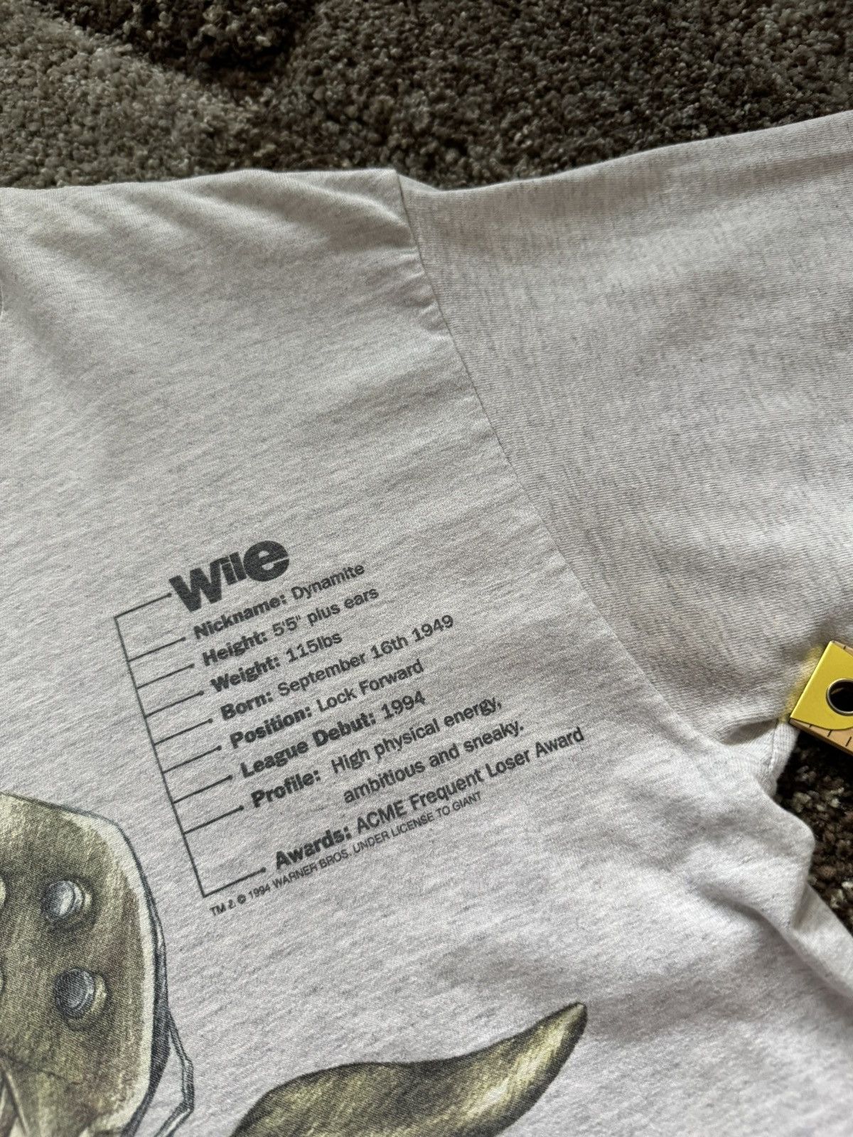 Other Vintage 90s Looney Tunes Wile E. Coyote Grey t-shirt Size US L / EU 52-54 / 3 - 3 Thumbnail