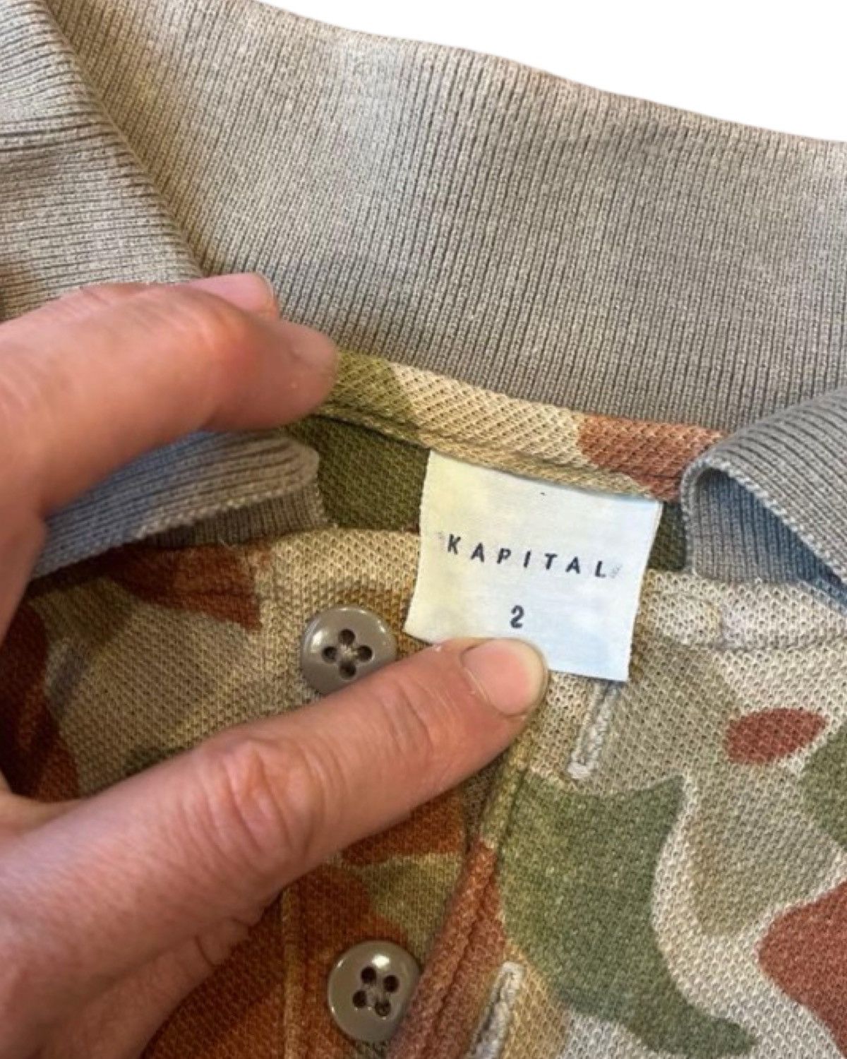 Kapital Camo Multi Color Floral Cotton Polo T-Shirt Size US M / EU 48-50 / 2 - 2 Thumbnail