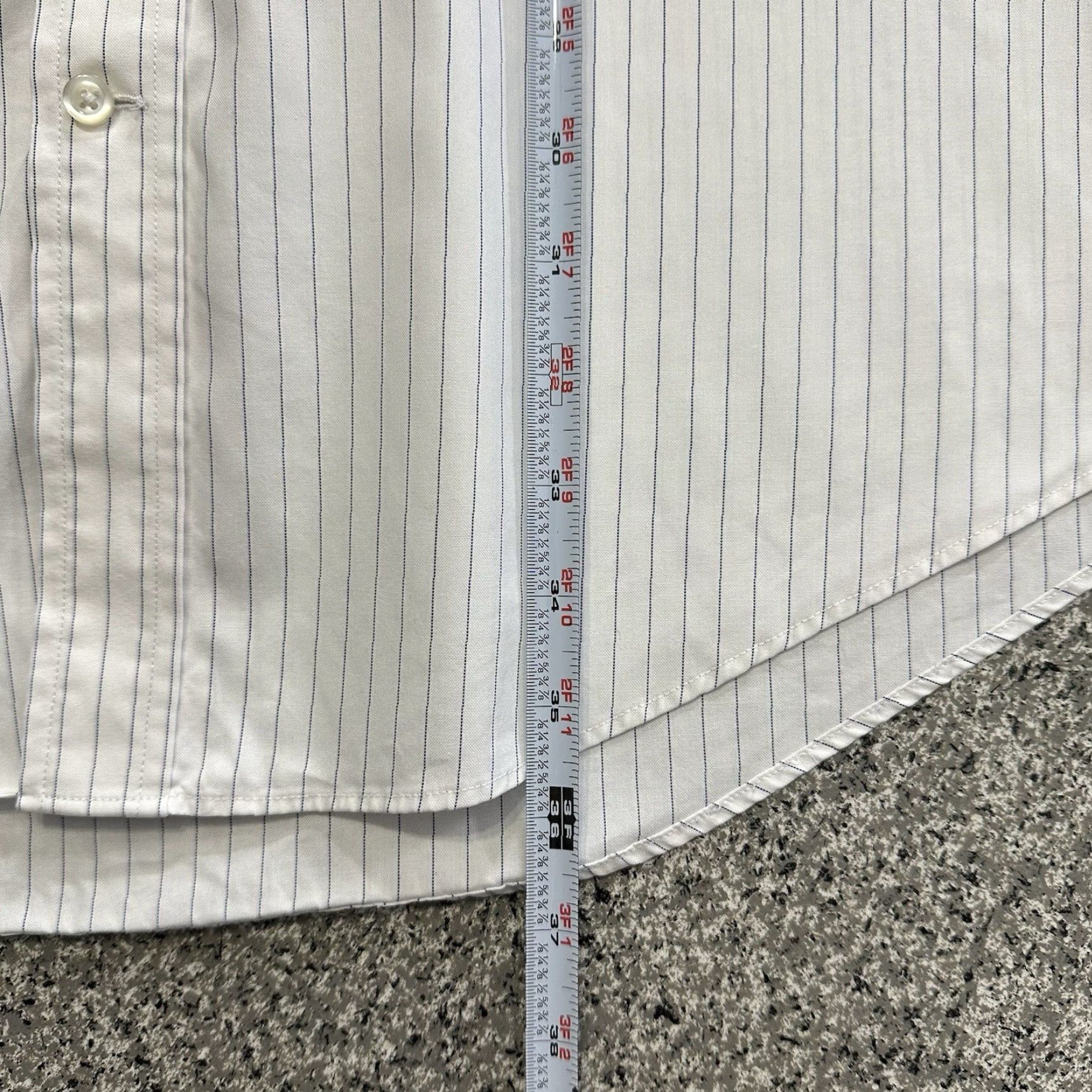 Lands' End Lands' End Button Down Shirt Mens 18.5 37 White Non-Iron Supima Cotton Pinpoint Striped Long Sleeve Dress Shirt Mens XS-XL Size US XXL / EU 58 / 5 - 5 Thumbnail