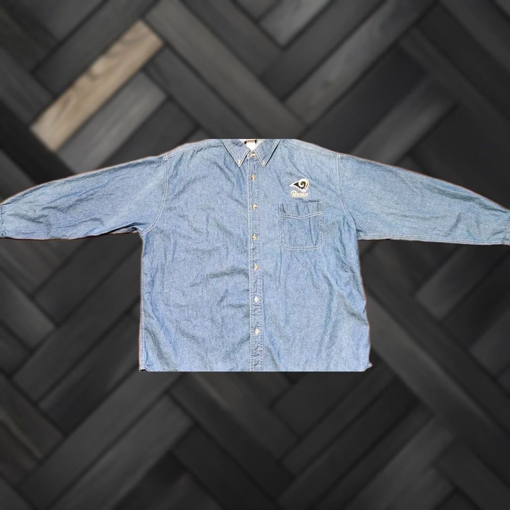 Lee VINTAGE Lee SPORT NFL Rams Denim Shirt Men’s XL STL LA Button-Down Long Sleeve Size US XL / EU 56 / 4 - 1 Thumbnail