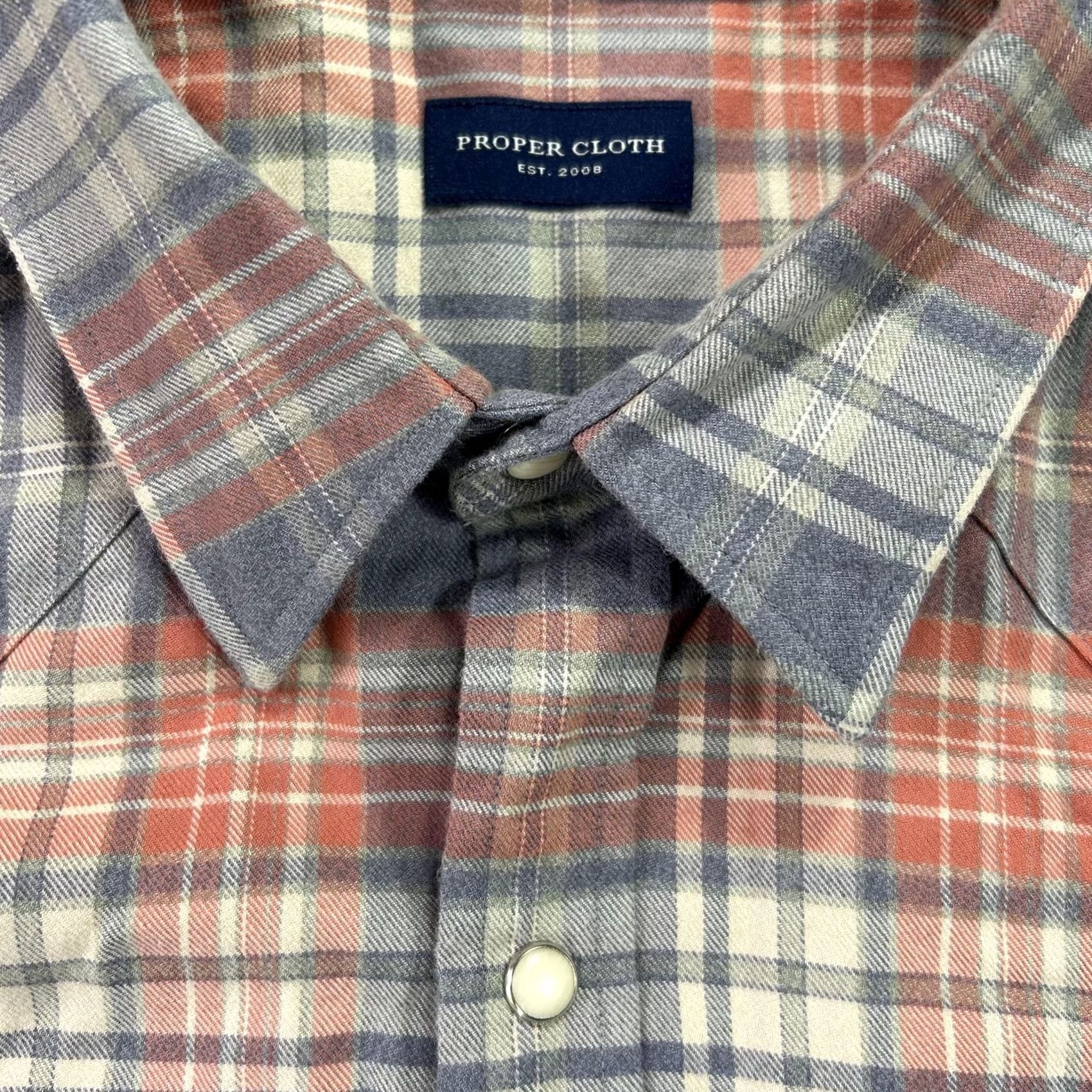 Proper Cloth Proper Cloth Shirt Mens 4XL Blue Plaid Western Snap Long Sleeve Button Up Casual Size US XXL / EU 58 / 5 - 4 Thumbnail