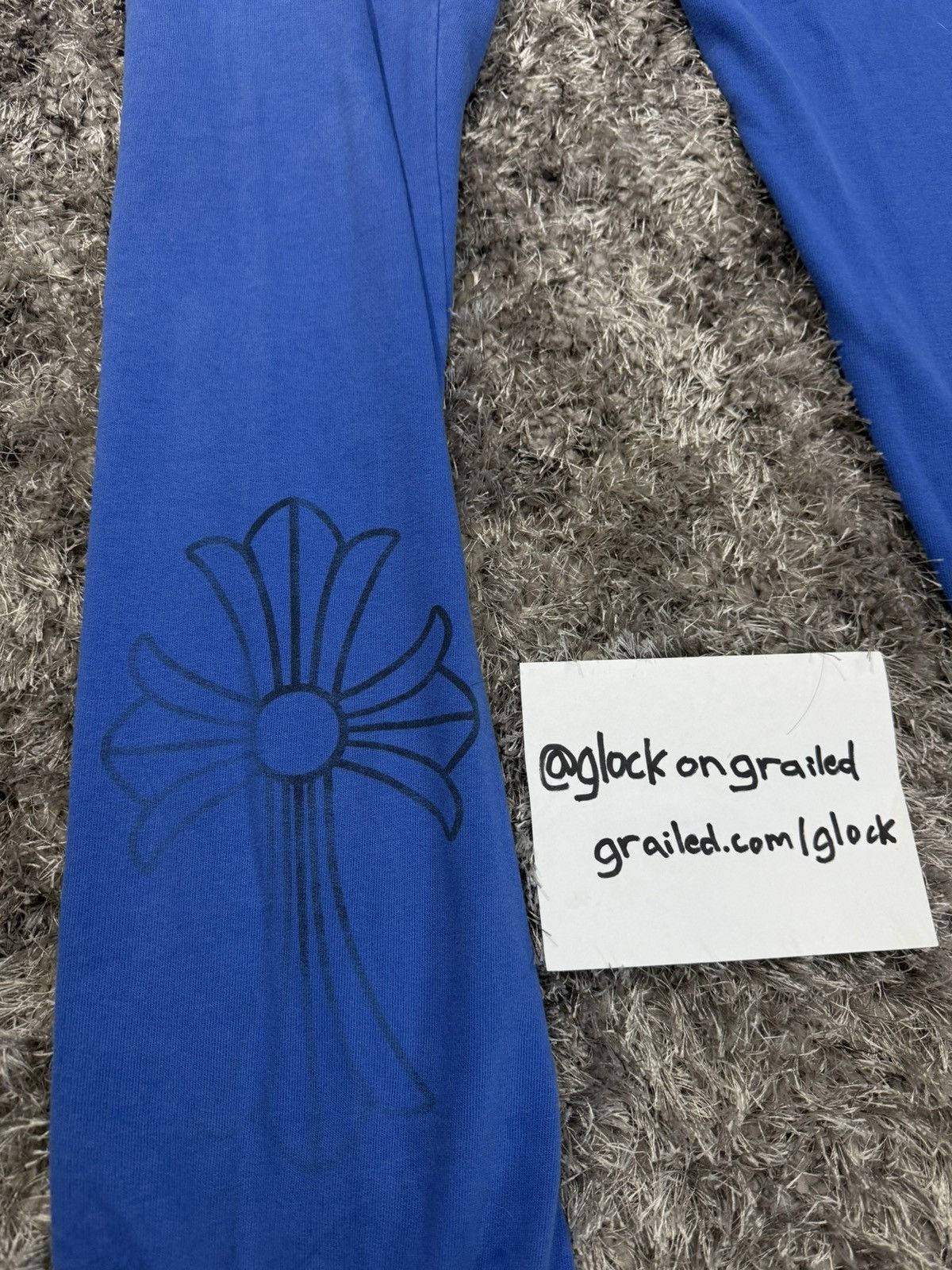 Chrome Hearts Chome Hearts Blue Horseshoe Logo Sweatpants Blue Vintage SzL Size US 34 / EU 50 - 3 Thumbnail