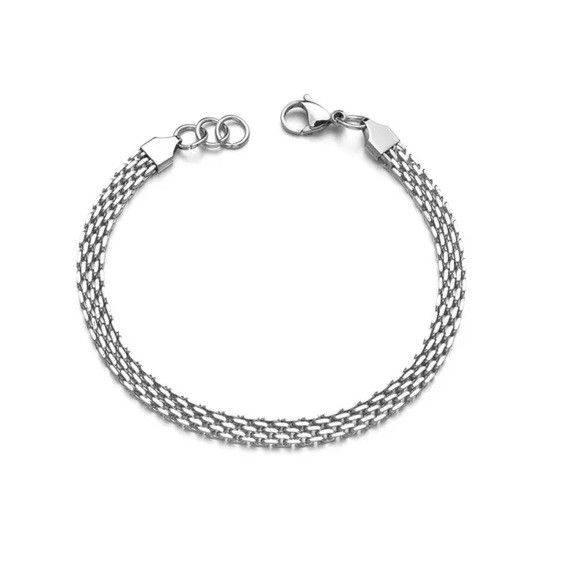 Other Stainless Steel Chunky Twisted Rope Chain Bracelet (S) Size ONE SIZE - 1 Thumbnail