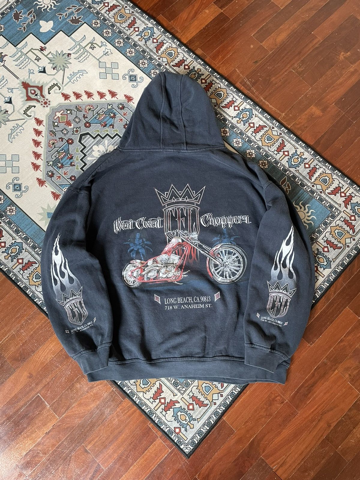 West Coast Choppers Vintage West Coast Choppers Hoodie Fire-Flame RARE!! Size US XL / EU 56 / 4 - 1 Thumbnail