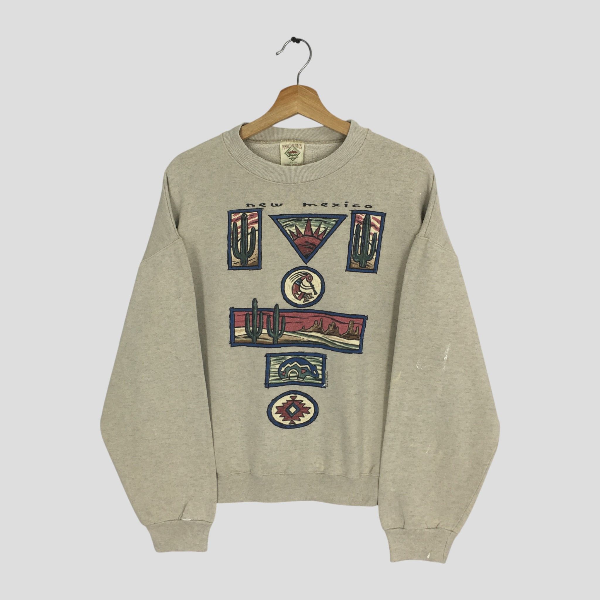 Vintage Vintage 90's New Mexico Brown Sweatshirt Large - 341 Size US L / EU 52-54 / 3 - 1 Thumbnail