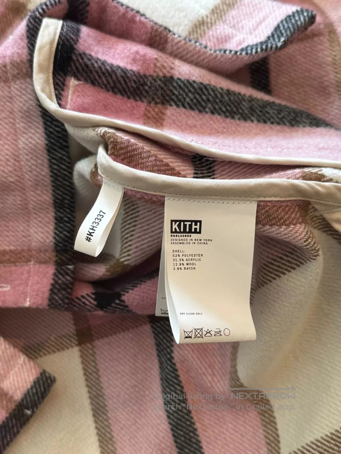 Kith KITH NYC OG Pink Plaid Wool Shirt. Size US L / EU 52-54 / 3 - 7 Thumbnail