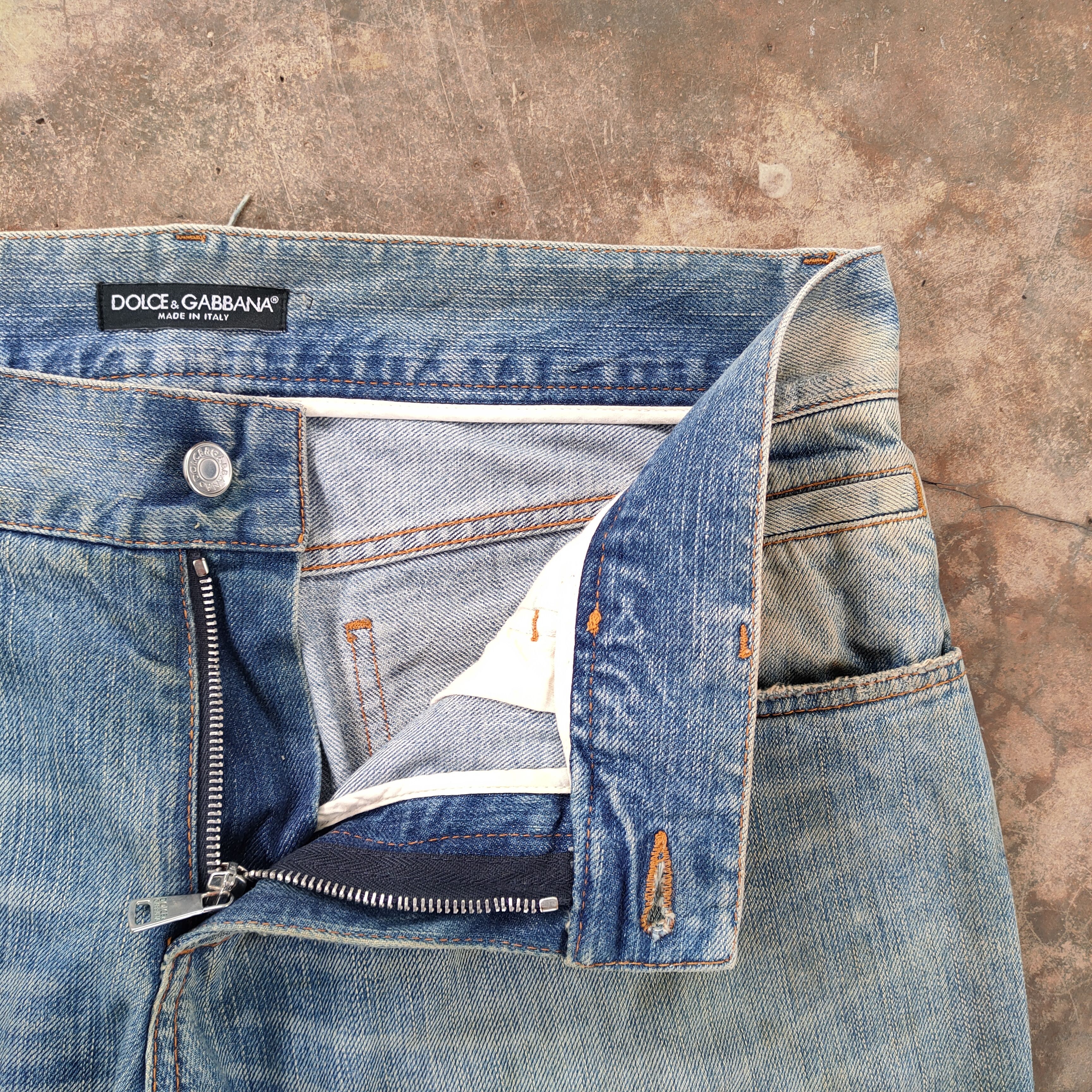 Dolce & Gabbana VINTAGE DOLCE & GABBANA RIPPED FADED DENIM JEANS PANTS Size US 37 - 10 Thumbnail