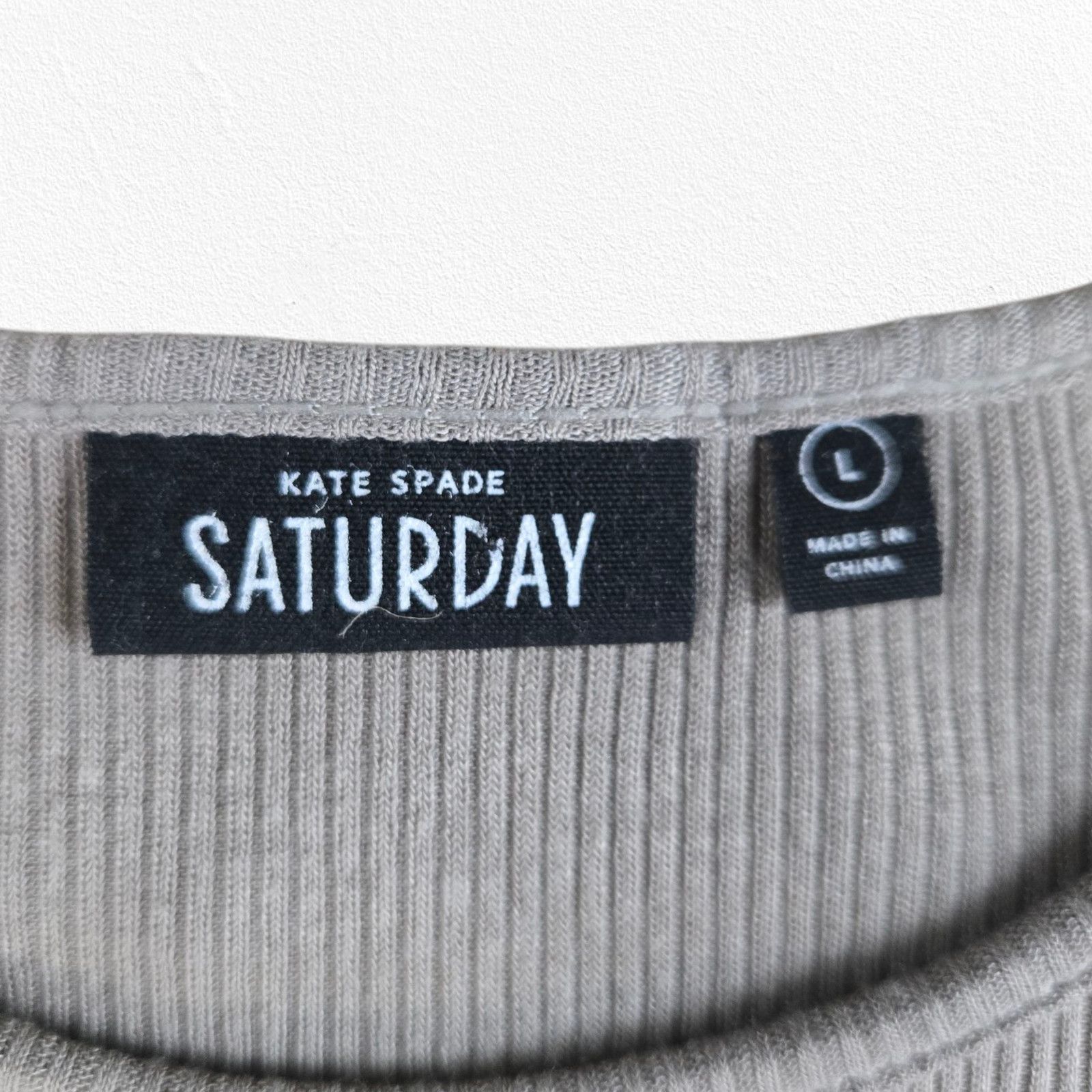 Kate Spade Kate Spade Saturday Gray Ribbed Tank Top Size Large Size L / US 10 / IT 46 - 4 Thumbnail