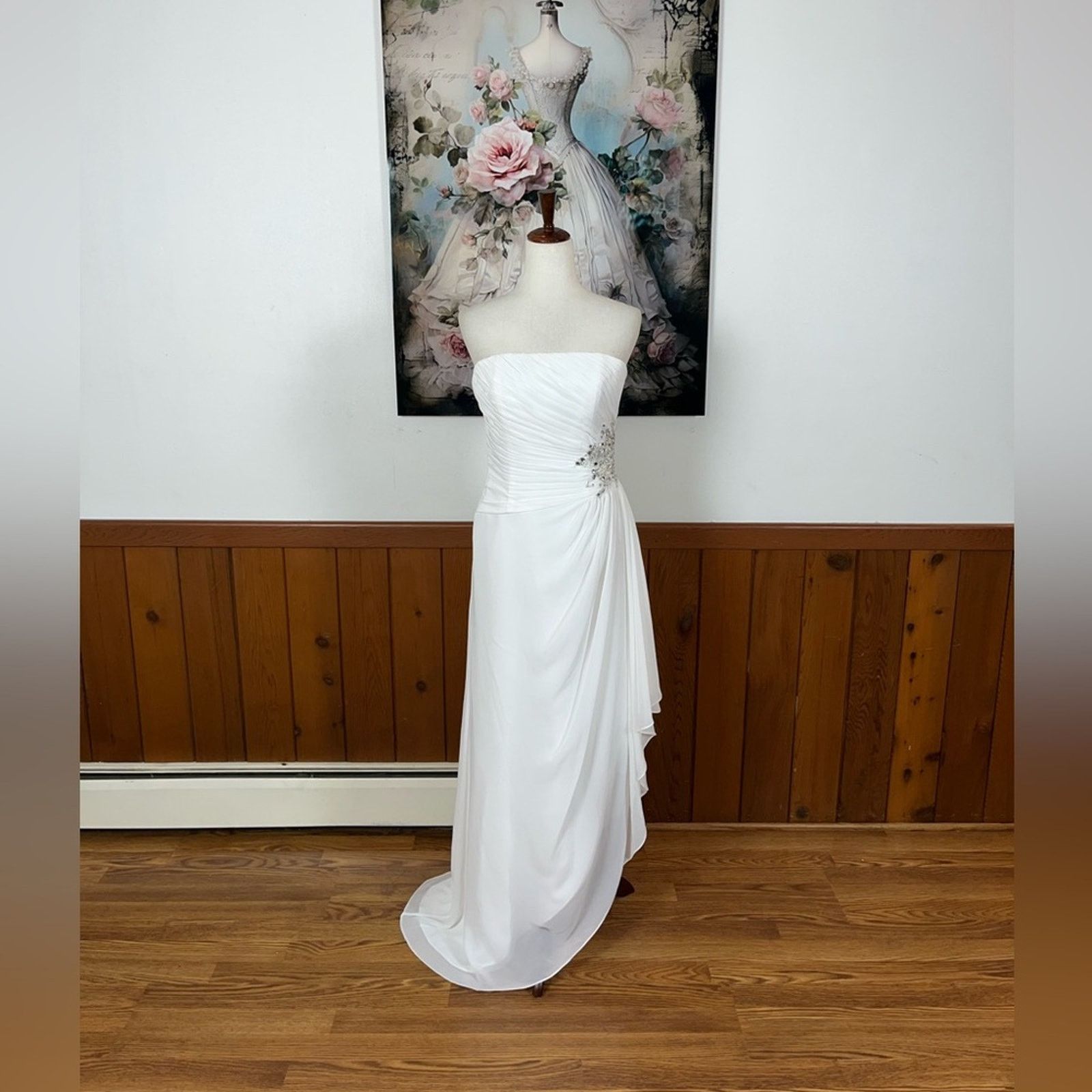 Other Elegant Ada James Chiffon High Low Wedding Gown! Size M / US 6-8 / IT 42-44 - 2 Thumbnail