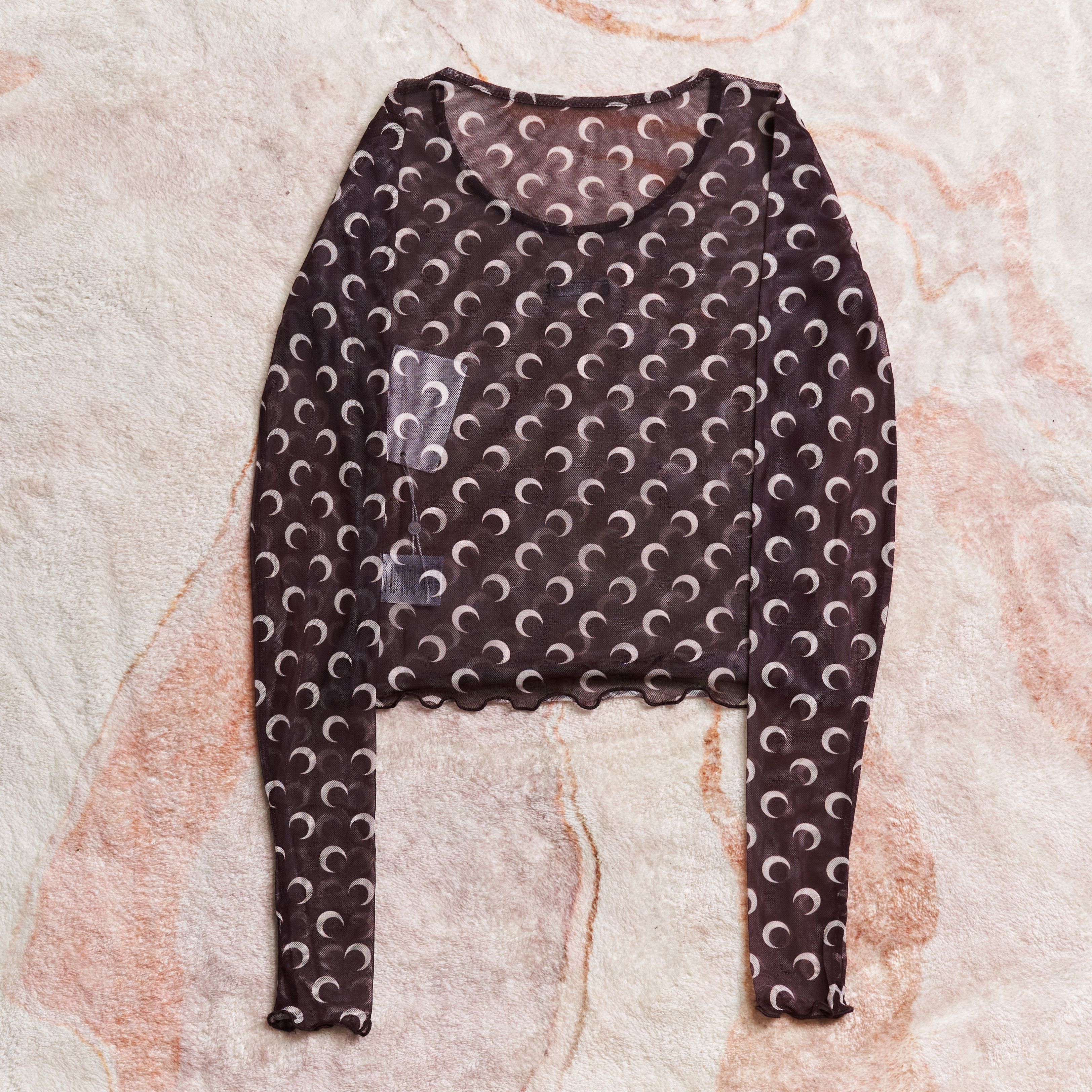 Marine Serre MARINE SERRE Mesh Monogrammed Crewneck Cropped Top Size M / US 6-8 / IT 42-44 - 2 Thumbnail