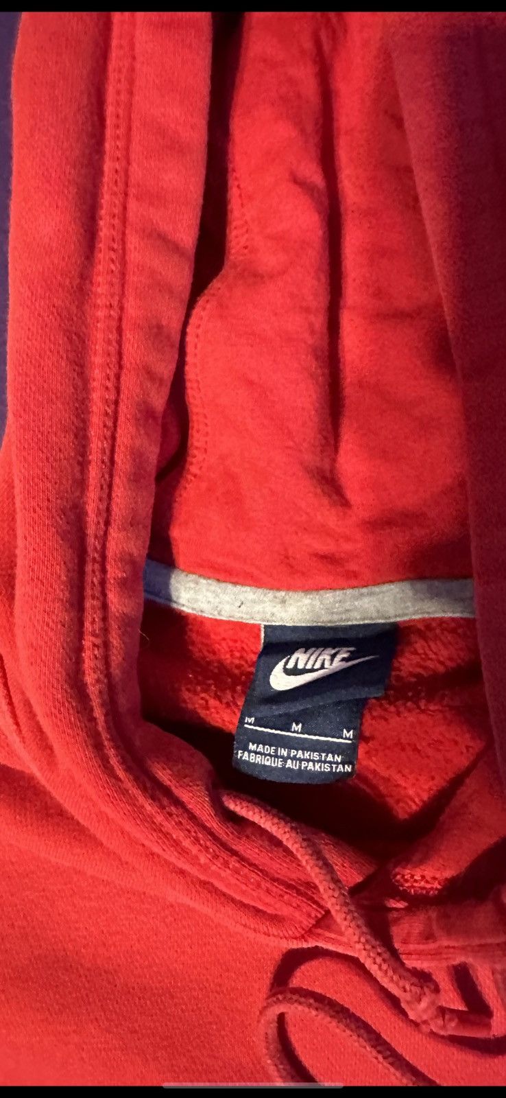 Nike × Vintage Red vintage nike swoosh hoodie Size US M / EU 48-50 / 2 - 3 Thumbnail