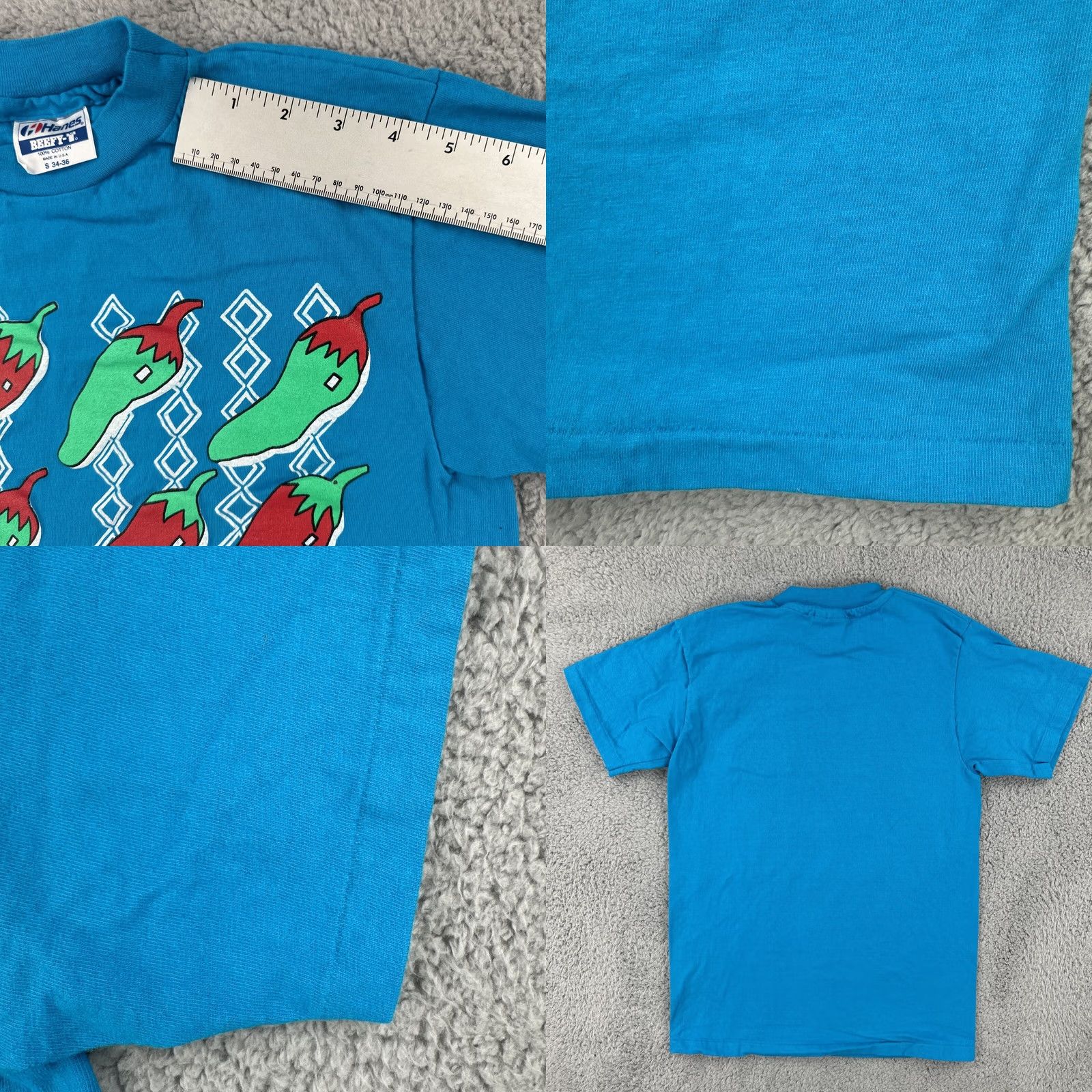 Hanes VINTAGE Hanes Beefy-T Mens S Blue T Shirt Single Stitch Made In USA 1990s Graphic Tee Cotton Blend Short Sleeve Mens Size US S / EU 44-46 / 1 - 10 Thumbnail