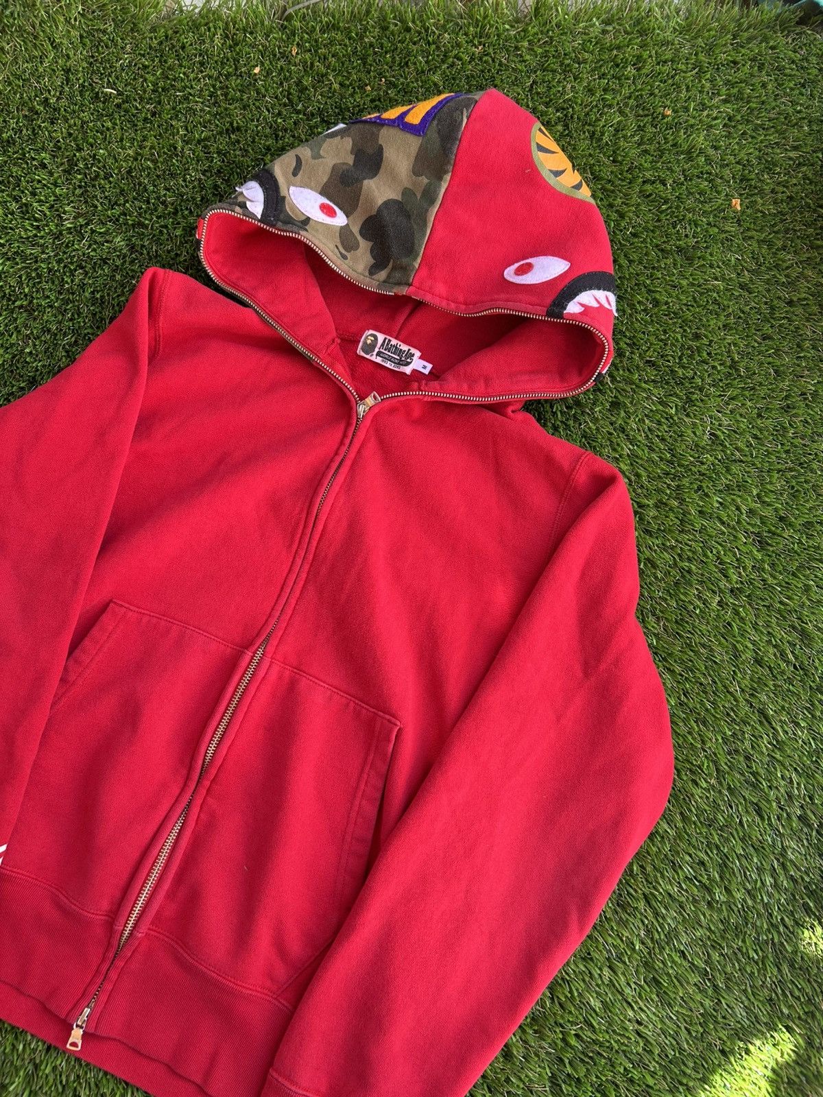 BAPE Camo Red Shark Full Zip Hoodie