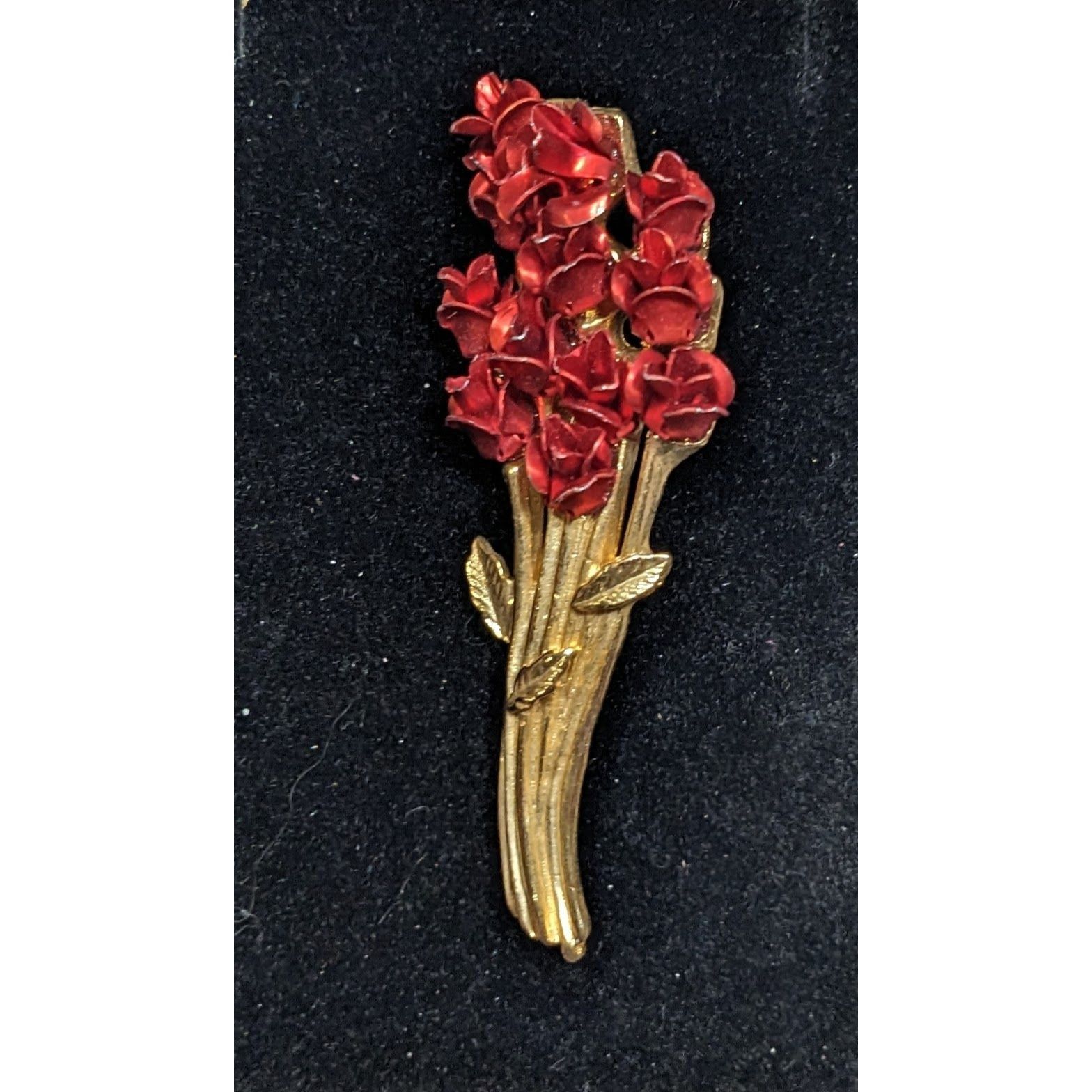 Other Vintage 90s Romantic DM Red Rose Bouquet Brooch Size ONE SIZE - 3 Thumbnail