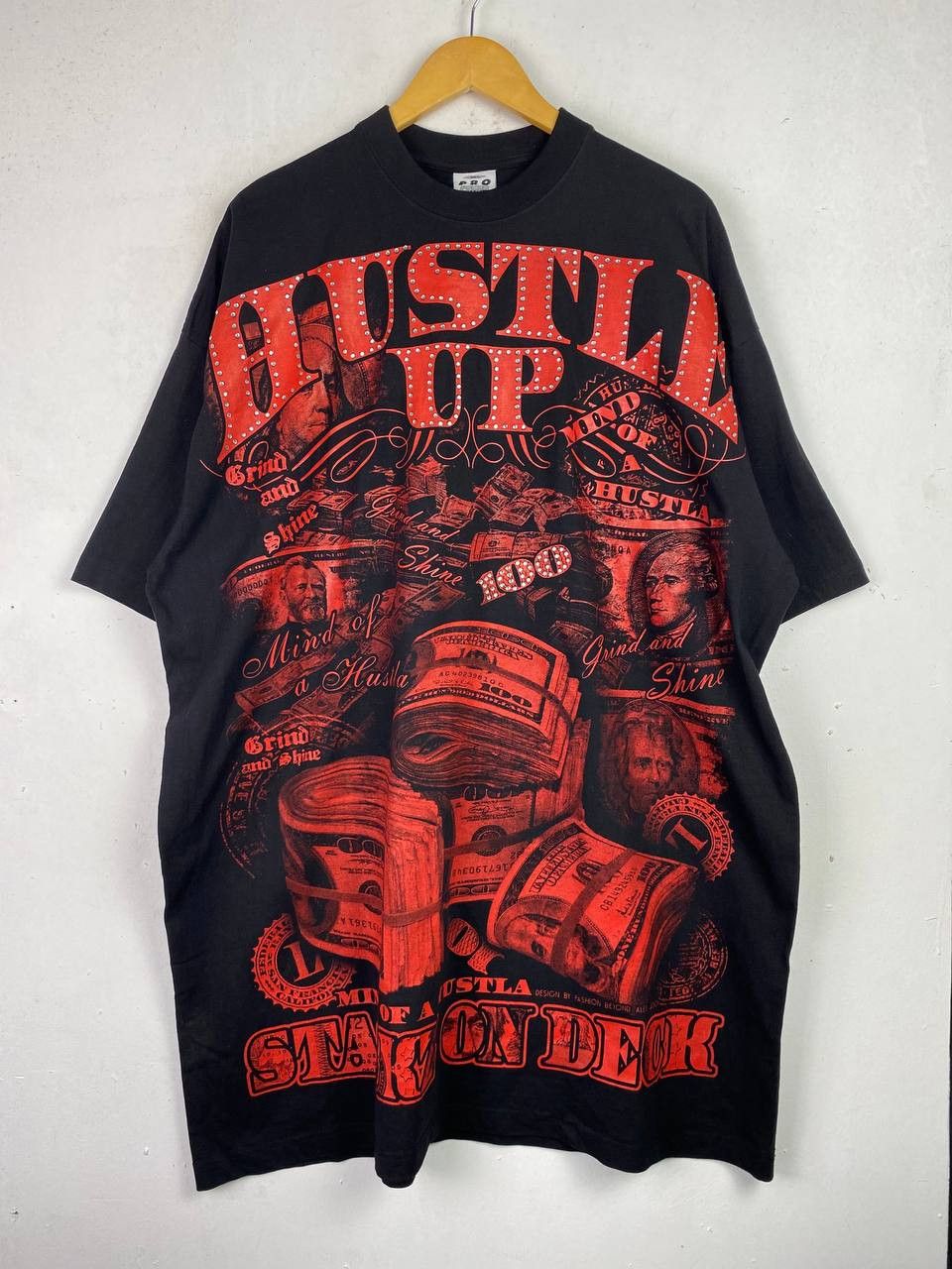 Vintage vintage hustle up hiphop all over print rap tee Size US XXL / EU 58 / 5 - 1 Thumbnail