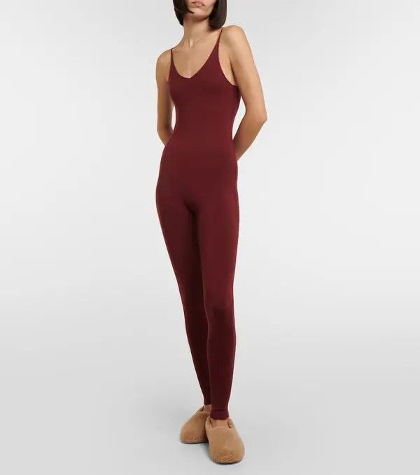 Loro Piana o1srvl11e1024 Cocooning Full Length Bodysuit in Burgundy Size 26" / US 2 / IT 38 - 6 Thumbnail