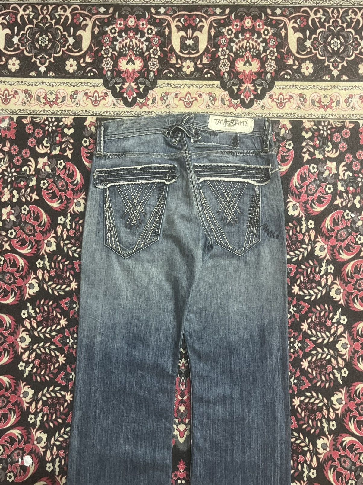 Jimmy Taverniti Jimmy Taverniti Bushpants Style Buttonfly Fringe Flare Jeans Size US 30 / EU 46 - 8 Thumbnail