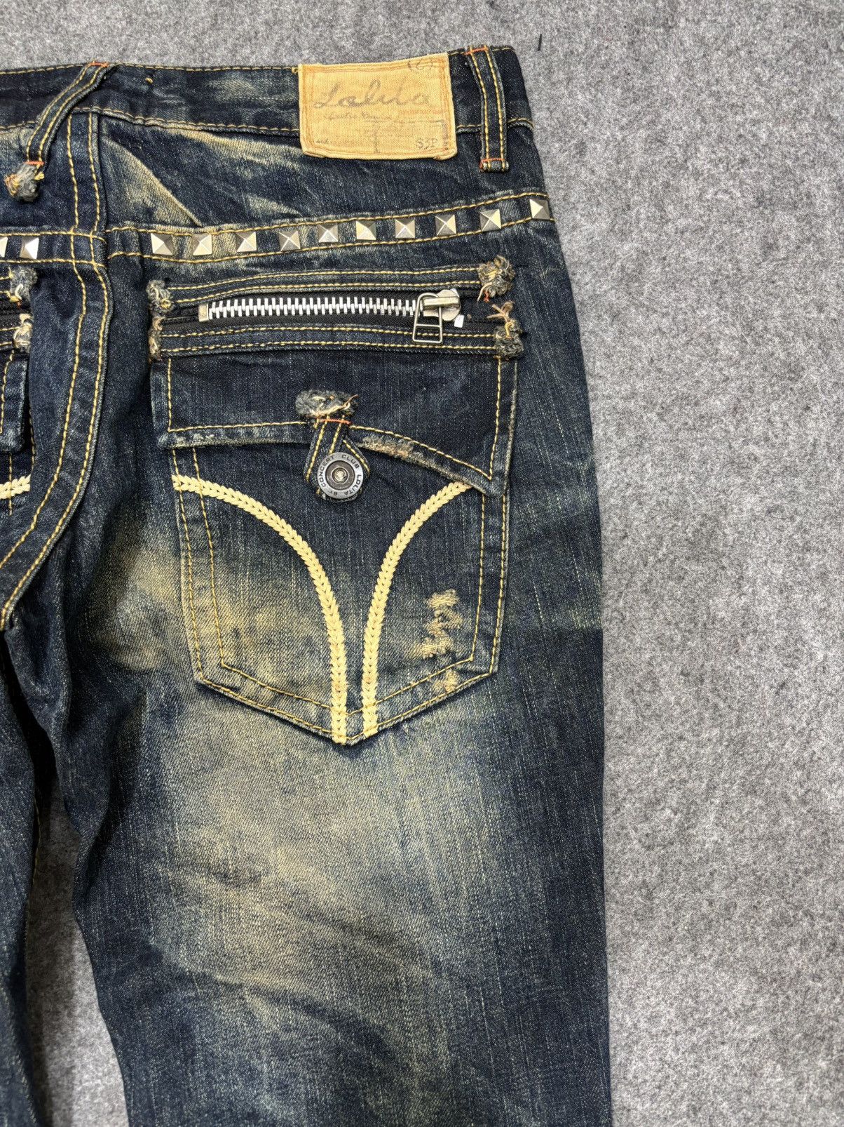 Seditionaries 💥Flare💥Lolita Mud Stone Wash Style Flare Spiky Denim F648 Size US 32 / EU 48 - 13 Thumbnail