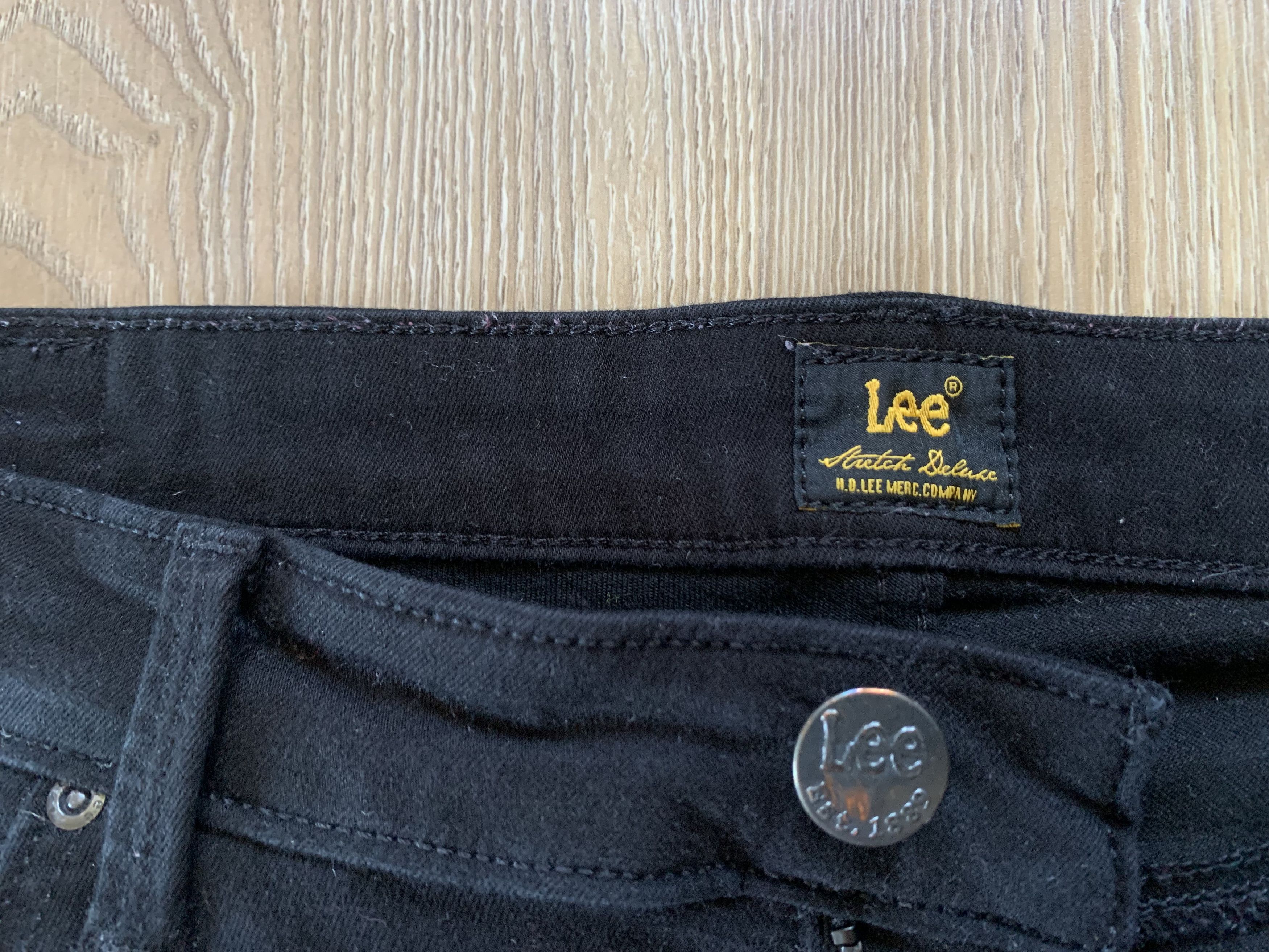 Lee Lee Women Marion Straight Stretch Regular Black Jeans Size 32" / US 10 / IT 46 - 8 Thumbnail