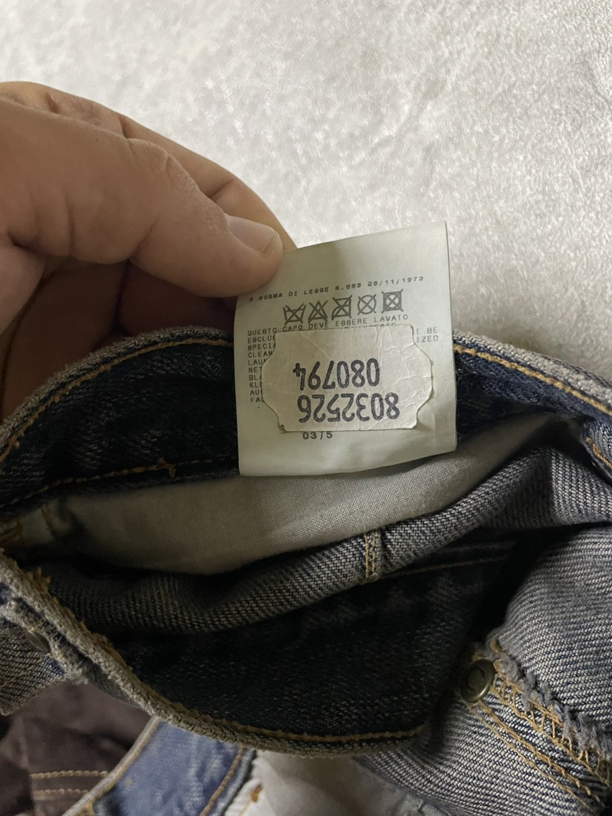 Roberto Cavalli AW2003 Cavalli Two Tone Hybrid Blue Leather Denim Jeans Size US 31 - 13 Thumbnail