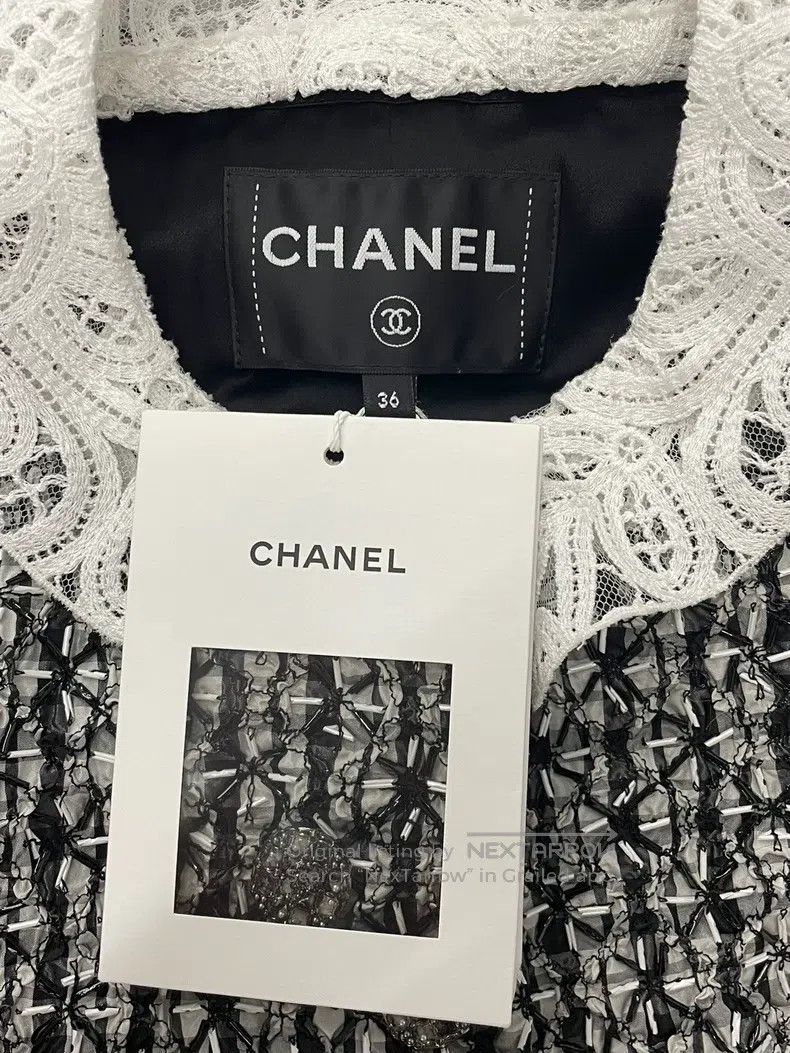 Chanel Chanel Black and white plaid heavy-weight beaded two-pocke Size XS / US 0-2 / IT 36-38 - 4 Thumbnail