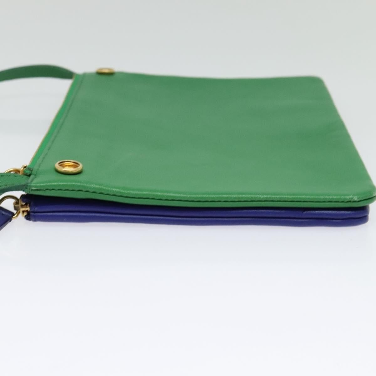 Celine CELINE Trio Shoulder Bag Leather Green Gold Size ONE SIZE - 4 Thumbnail