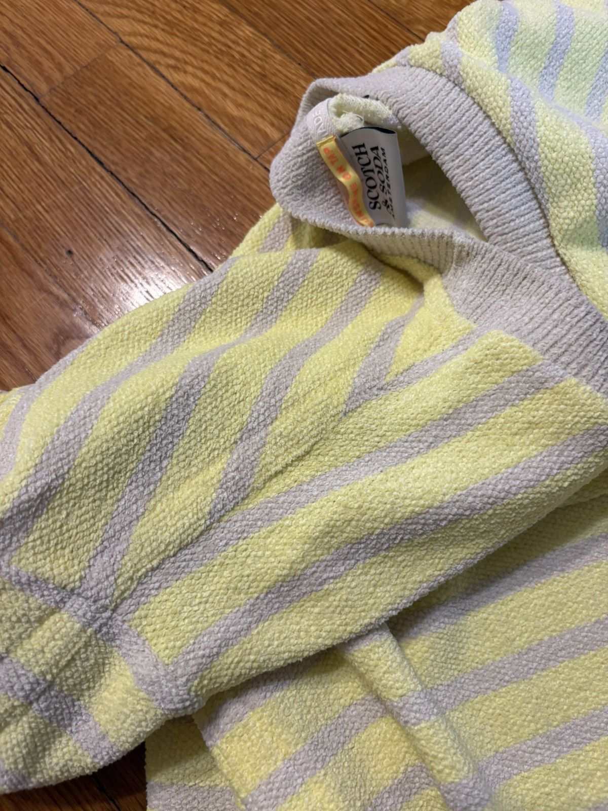 Scotch & Soda Scotch & Soda yellow/white striped sweater Size US XL / EU 56 / 4 - 6 Thumbnail
