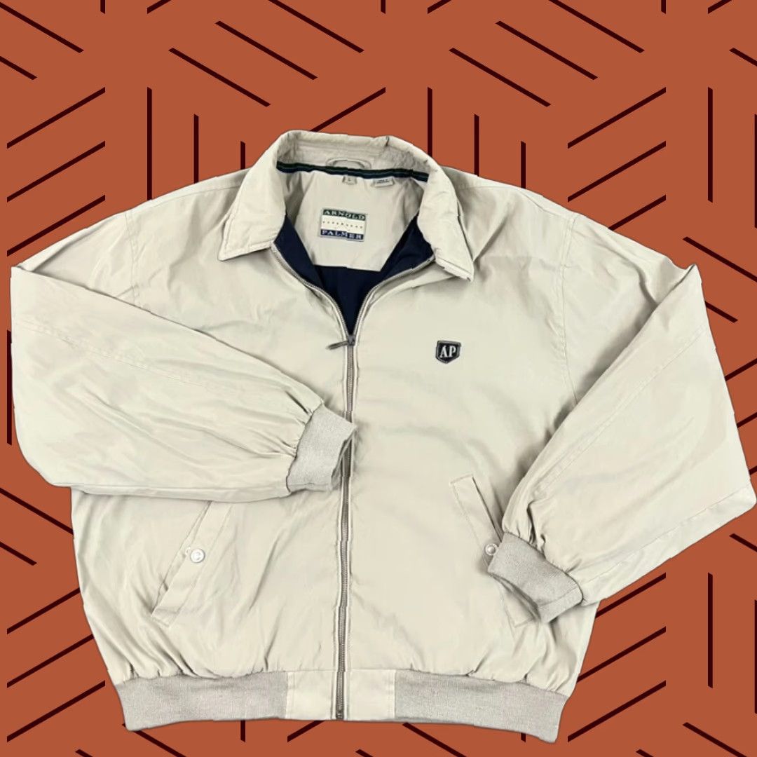 Vintage VINTAGE Arnold Palmer Jacket Mens Large Beig/ Brown Retro Golf Outerwear Full Zip Pocket Size US L / EU 52-54 / 3 - 1 Thumbnail