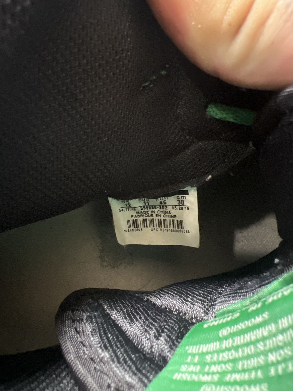 Jordan Brand × Nike Nike Air Jordan 1 Retro High OG Pine Green Sneakers Size US 12 / EU 45 - 9 Thumbnail