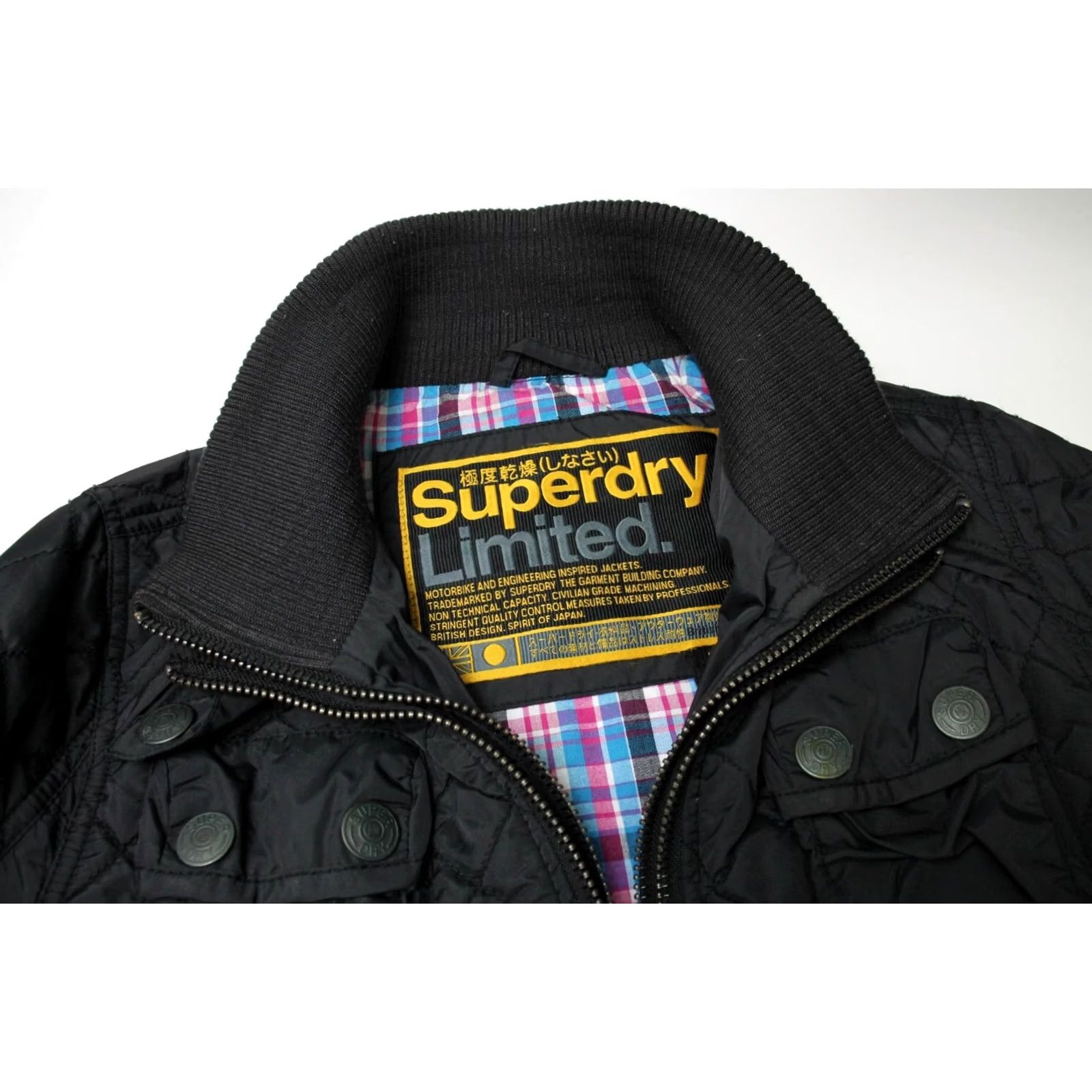 Superdry SUPERDRY Jacket Men's MEDIUM Full Zip Quilted Padded Black Size US M / EU 48-50 / 2 - 5 Thumbnail