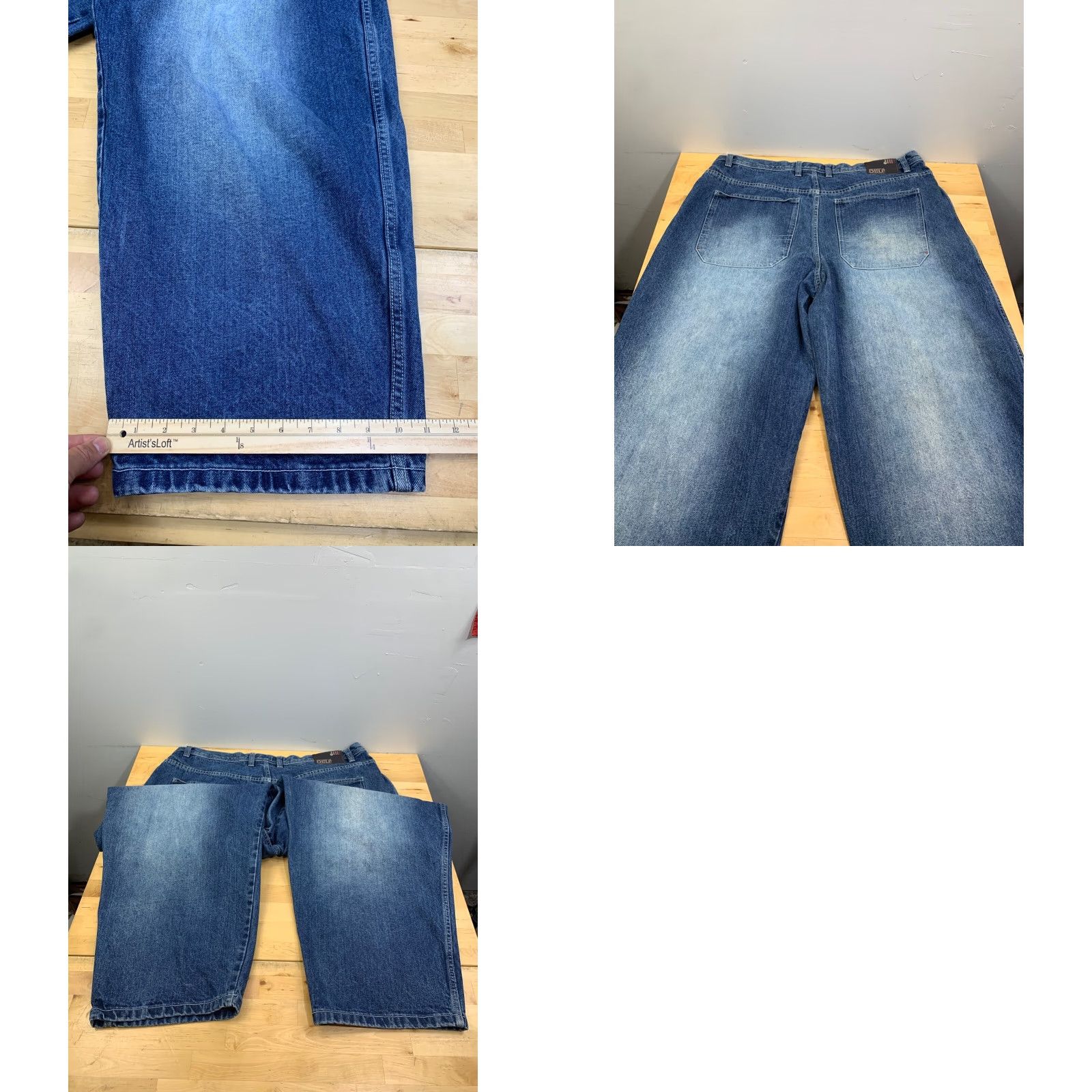 Denime VINTAGE Delf Denim Jeans Mens 44x34 Blue Baggy Skater Goth Y2K 11396 Size US 44 / EU 60 - 8 Thumbnail