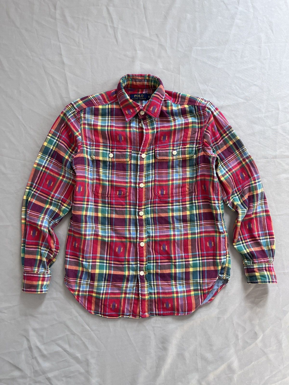 Polo Ralph Lauren Polo Ralph Lauren Flannel Madras Navajo RRL Ornamental Shirt Size US S / EU 44-46 / 1 - 1 Thumbnail