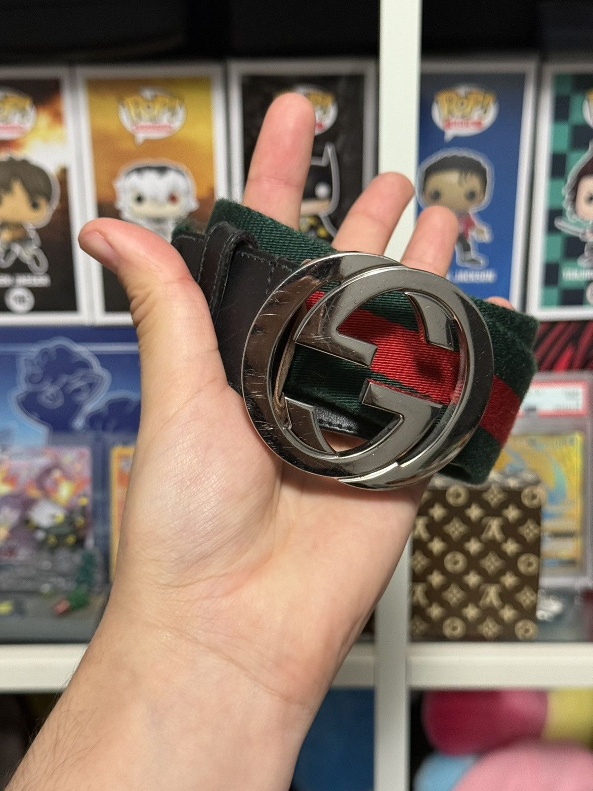 Gucci Gucci Red Green Belt Size 32 - 1 Thumbnail