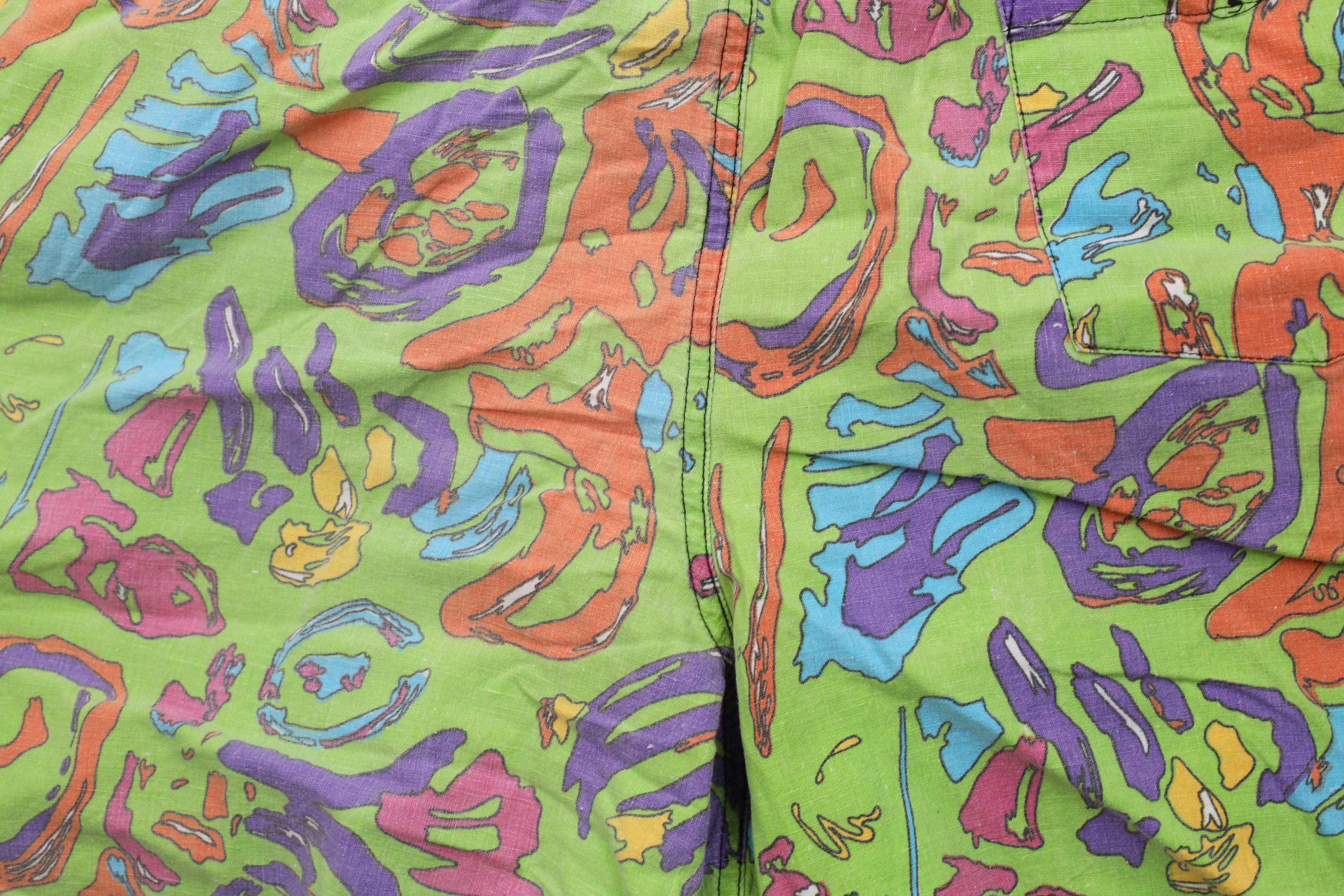 Vintage Vintage 90s Streetwear Abstract Lined Shorts Swim Trunks Size US 36 / EU 52 - 12 Thumbnail