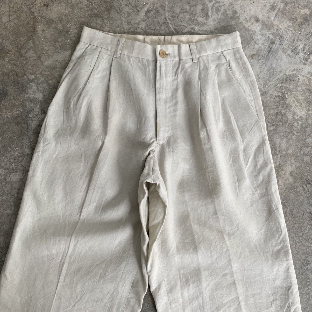 Issey Miyake 1980’s Issey Miyake Linen Pleated Baggy Trouser Pants Size US 28 / EU 44 - 4 Thumbnail