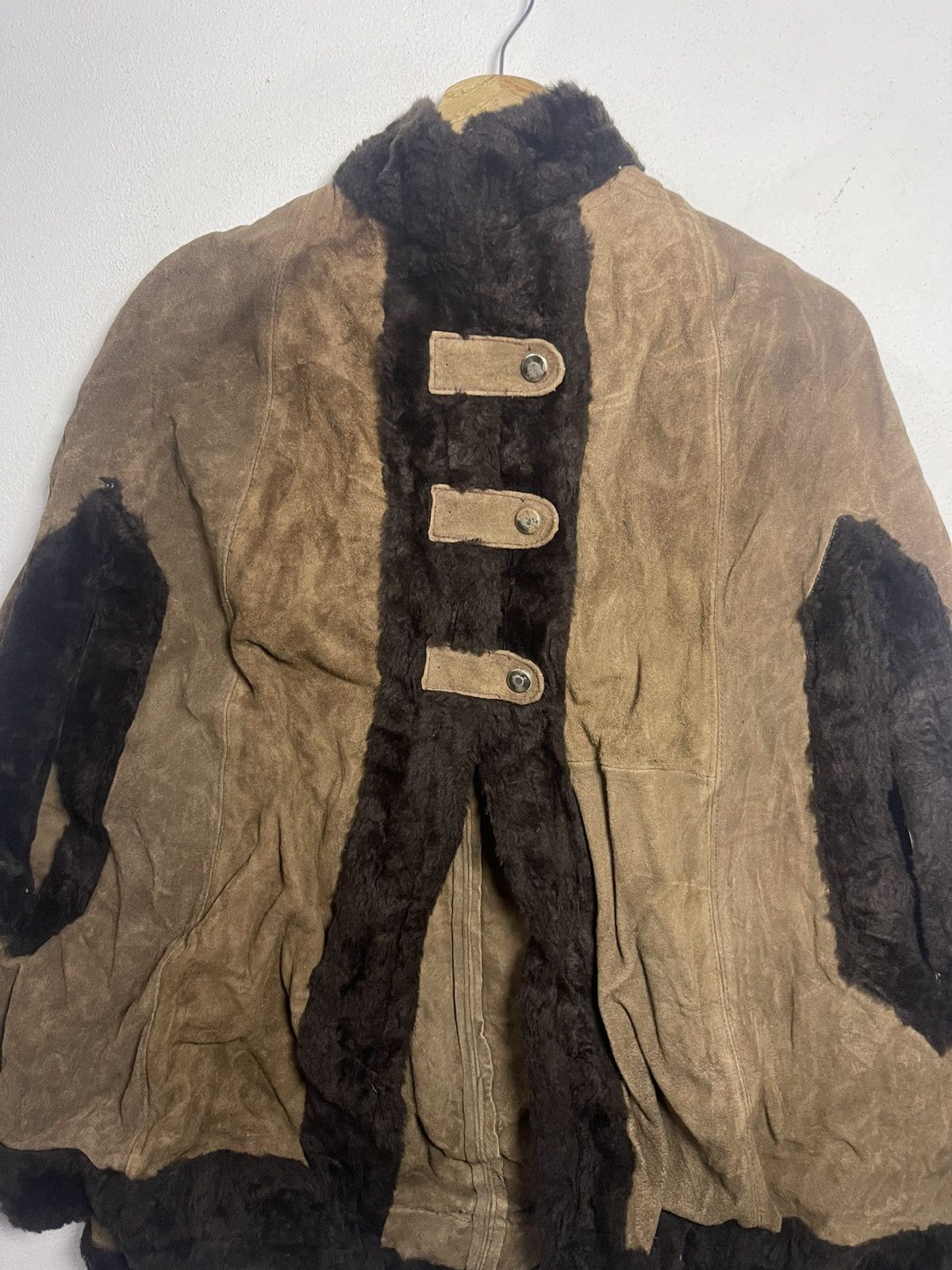 Other Vintage 70s Suede and Faux Fur Poncho Cape Size US L / EU 52-54 / 3 - 2 Thumbnail