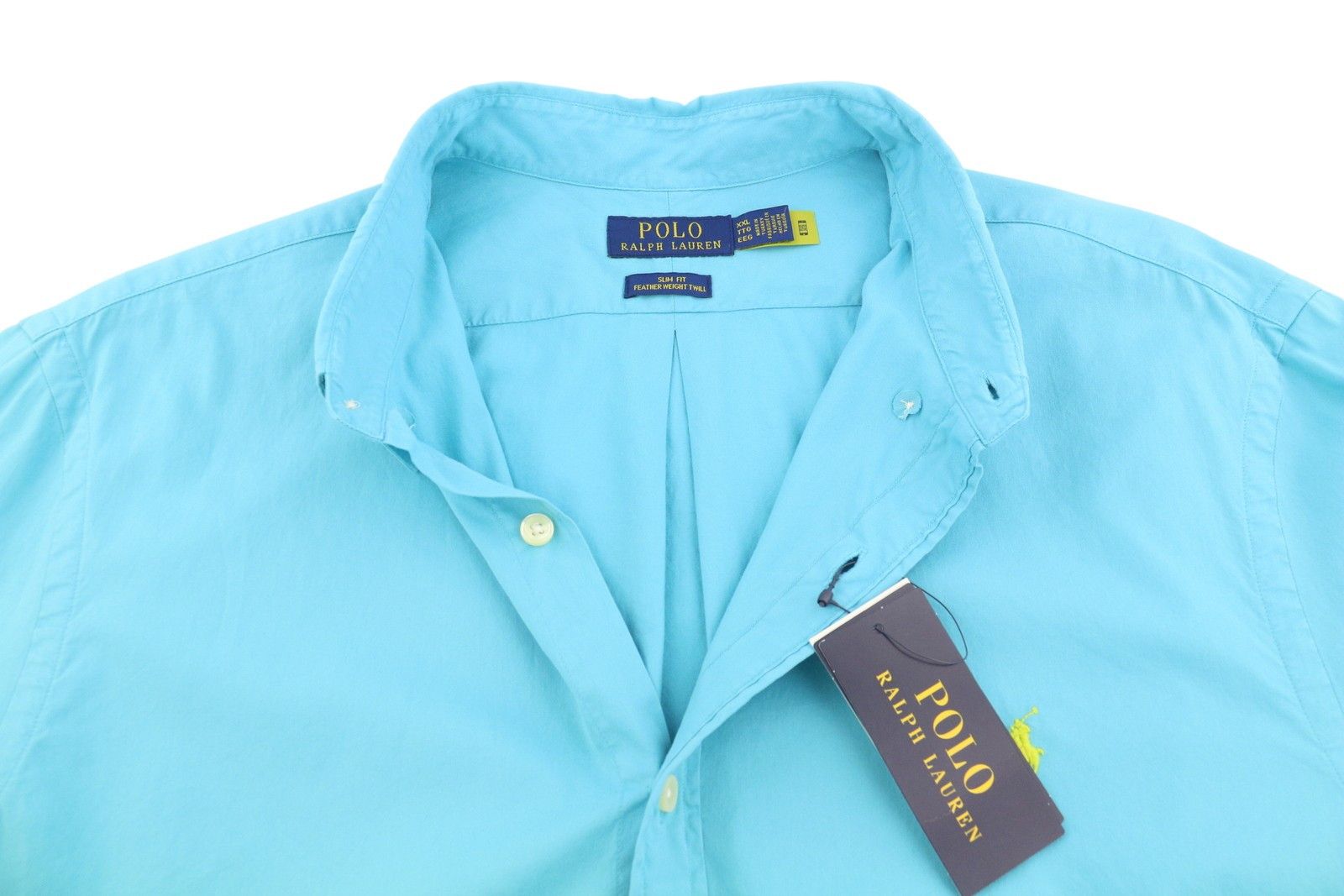 Ralph Lauren 2XL Blue Slim Fit Twill Button-Down Neck 87036 Size US XXL / EU 58 / 5 - 4 Thumbnail